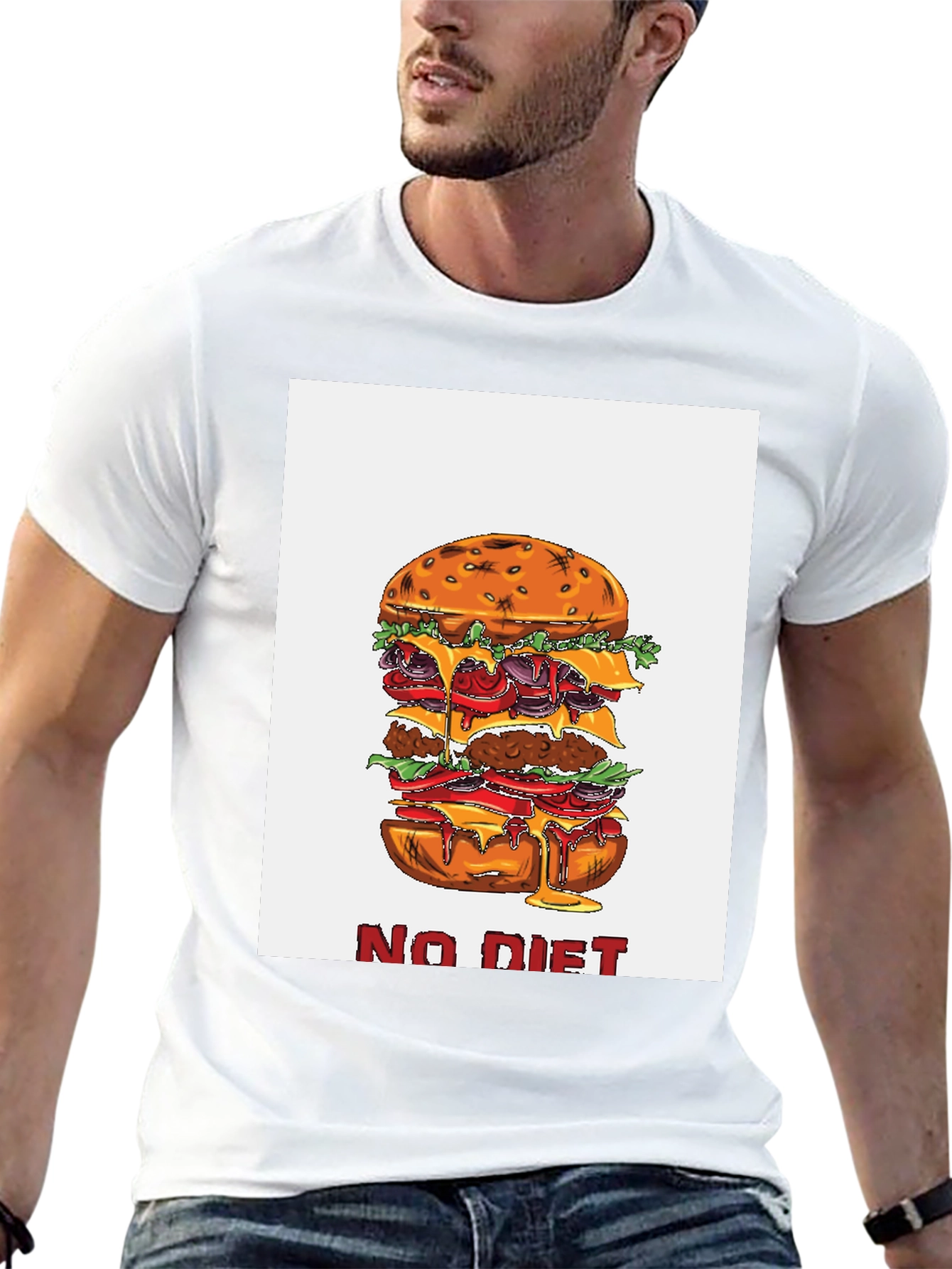 No Diet Burger Graphic Tee - Black