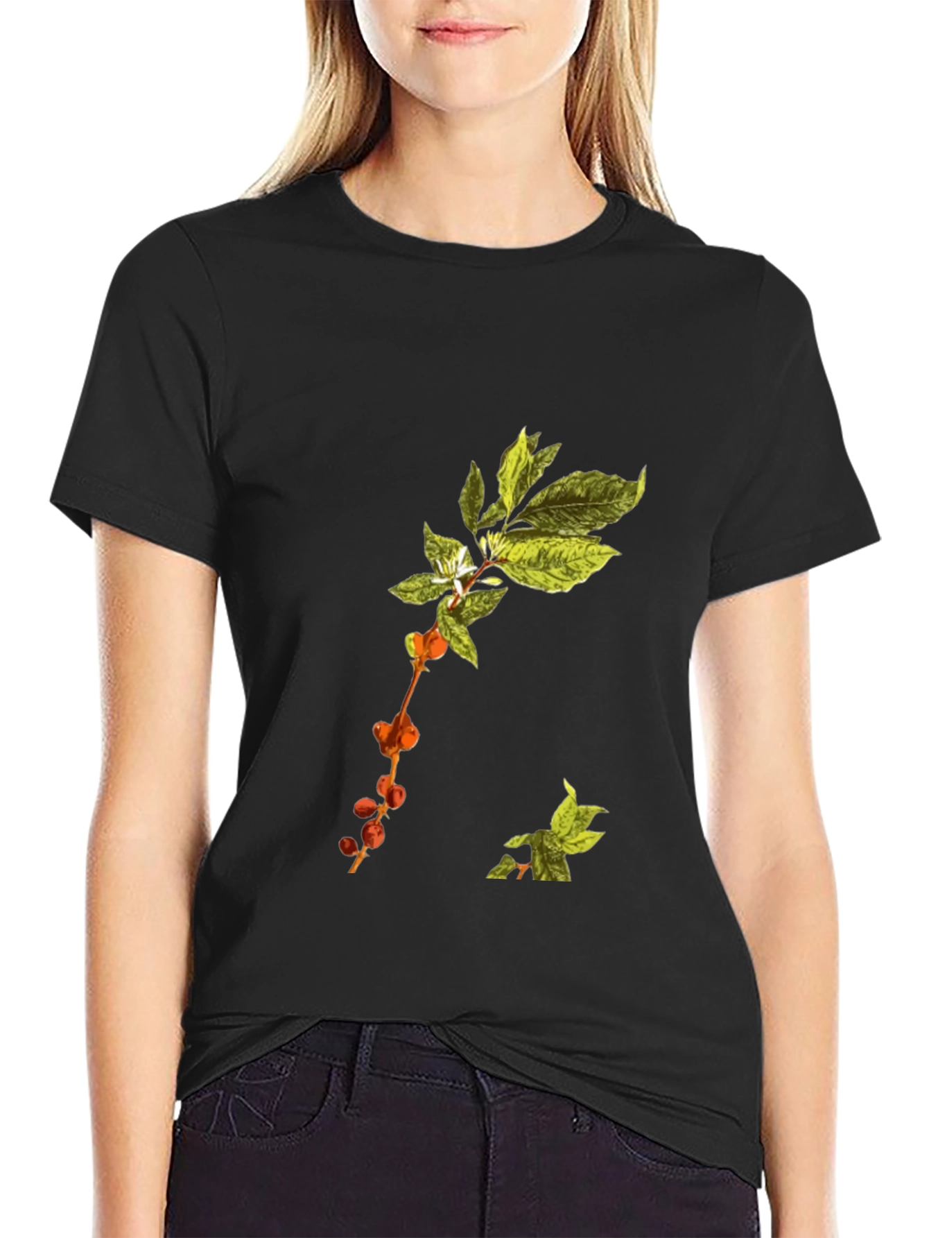 Botanical Branch Black T-Shirt