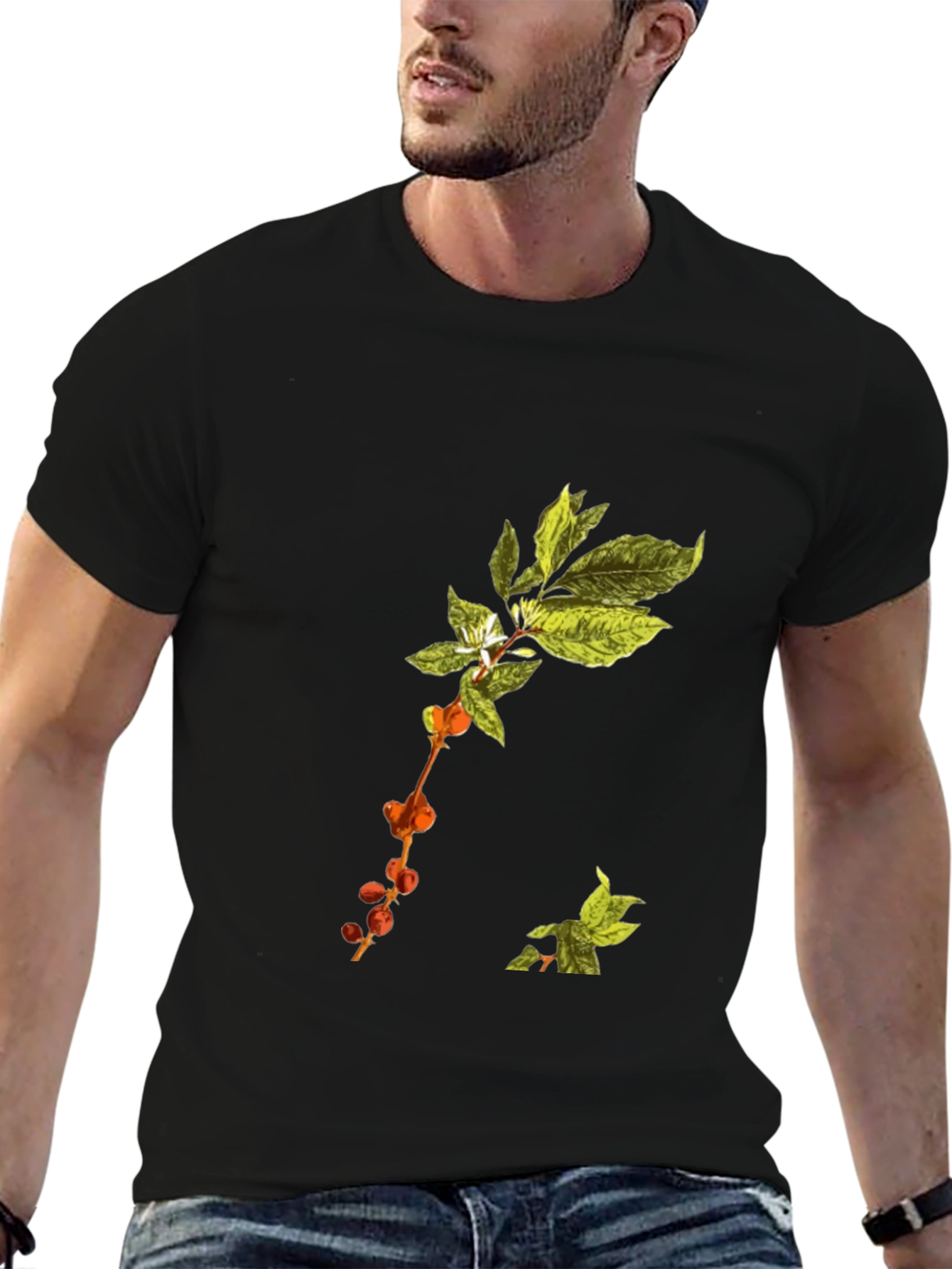 Botanical Branch Black T-Shirt