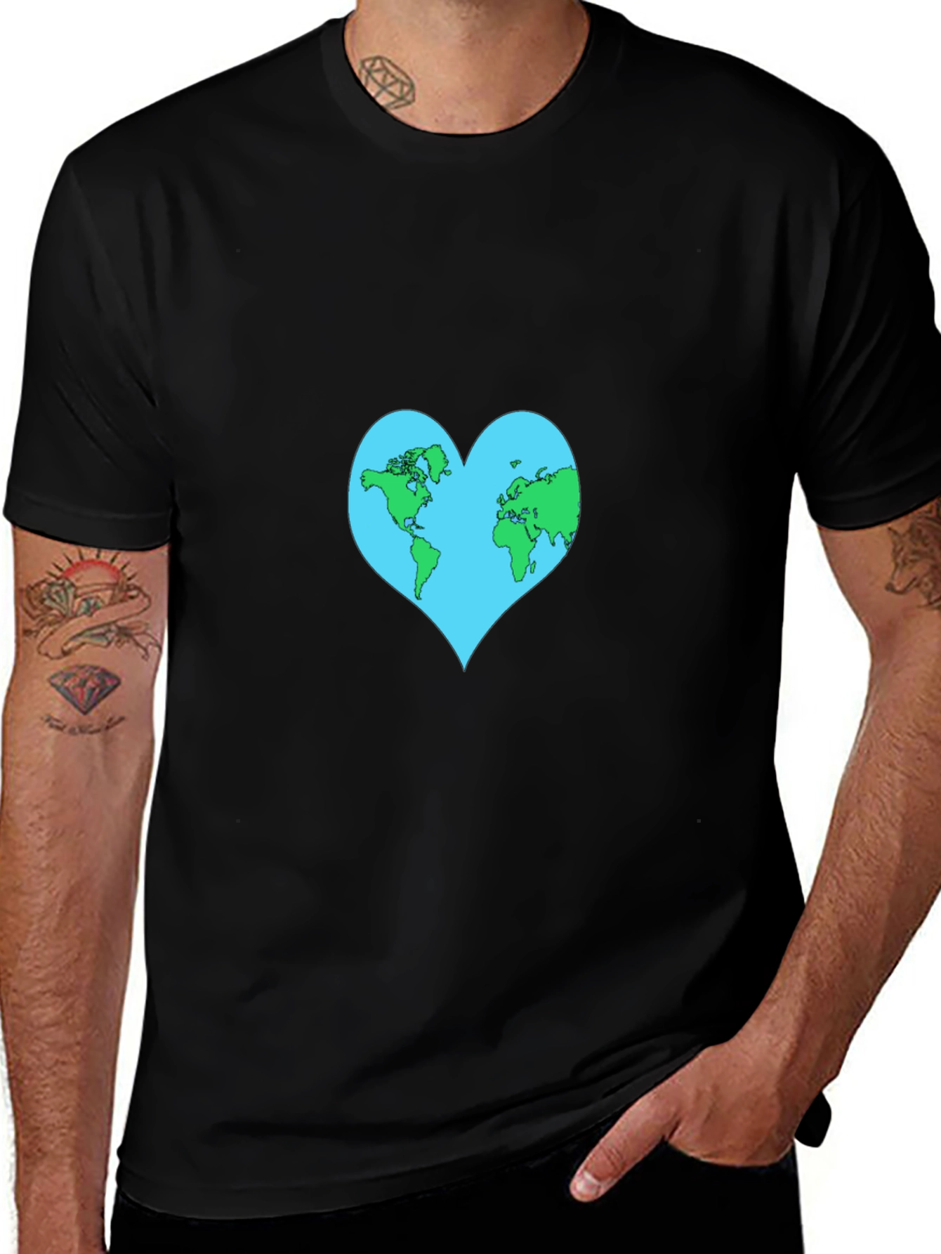 Earth Heart Graphic Tee - Black