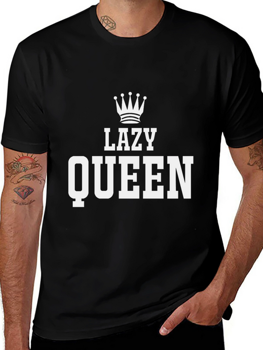 Lazy Queen Graphic T-Shirt - Black Cotton Tee
