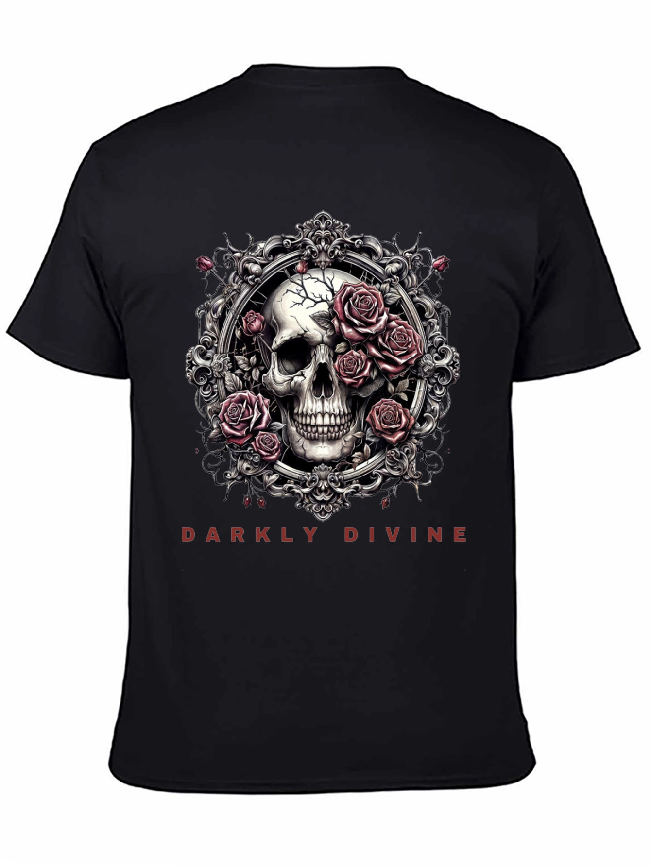 Darkly Divine Skull & Roses Graphic Tee