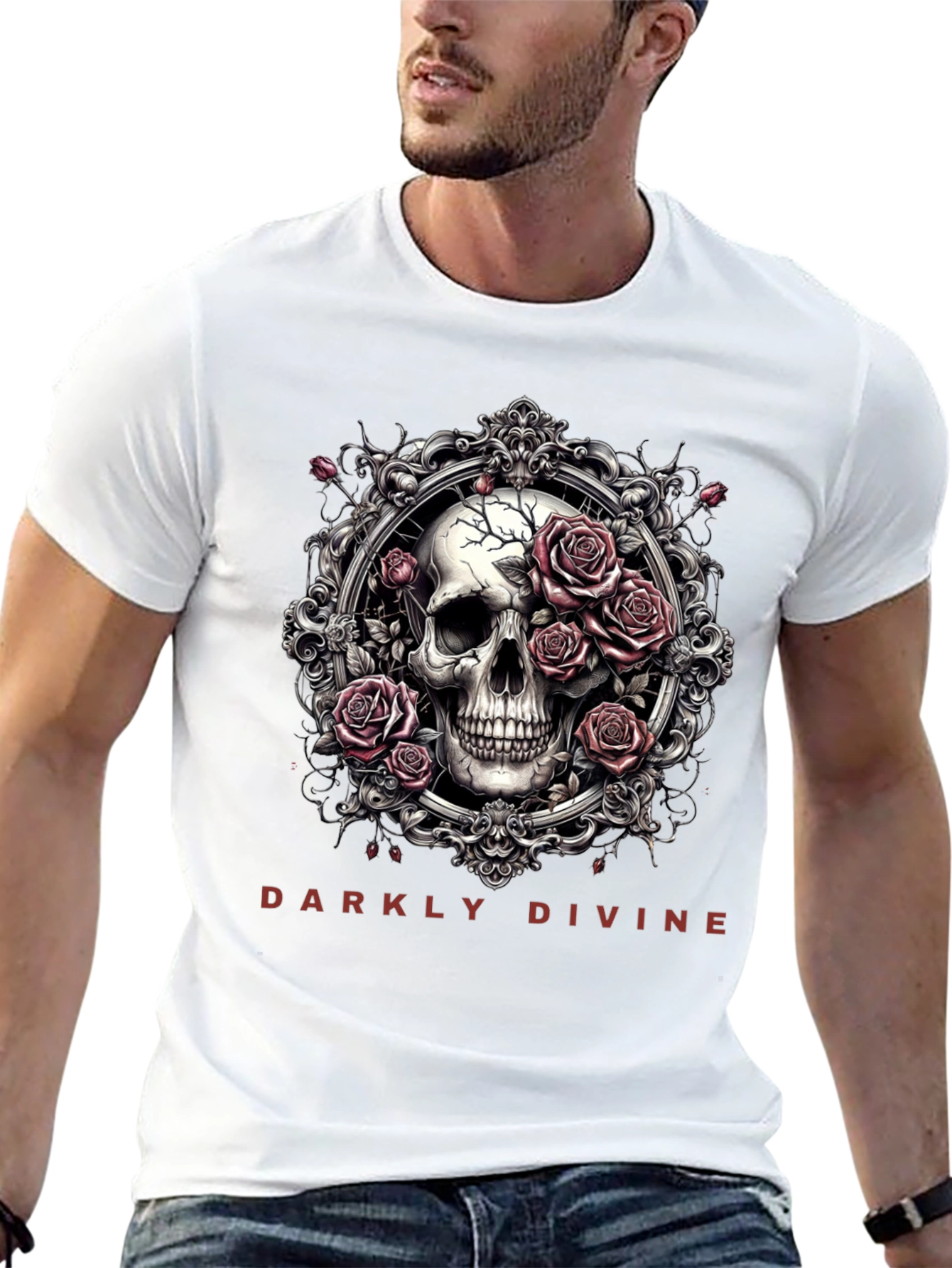 Darkly Divine Skull & Roses Graphic Tee