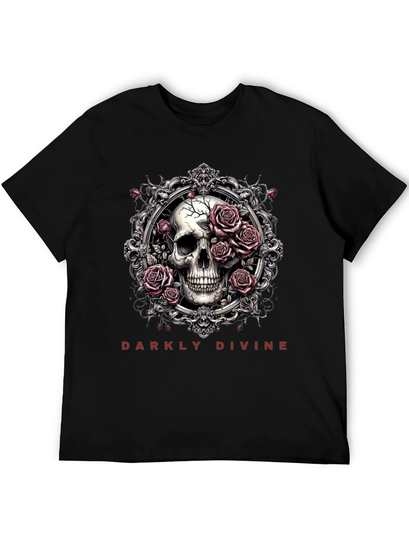 Darkly Divine Skull & Roses Graphic Tee