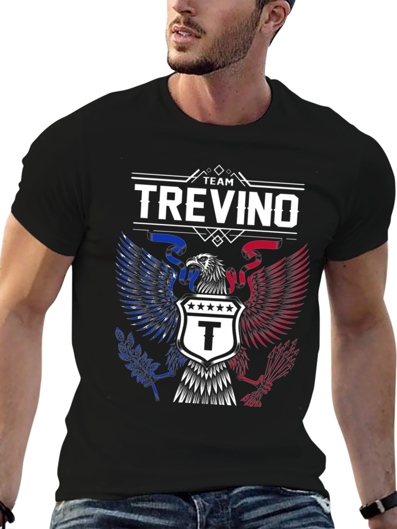 Team Trevino Eagle Crest Graphic Tee - Patriotic Pride
