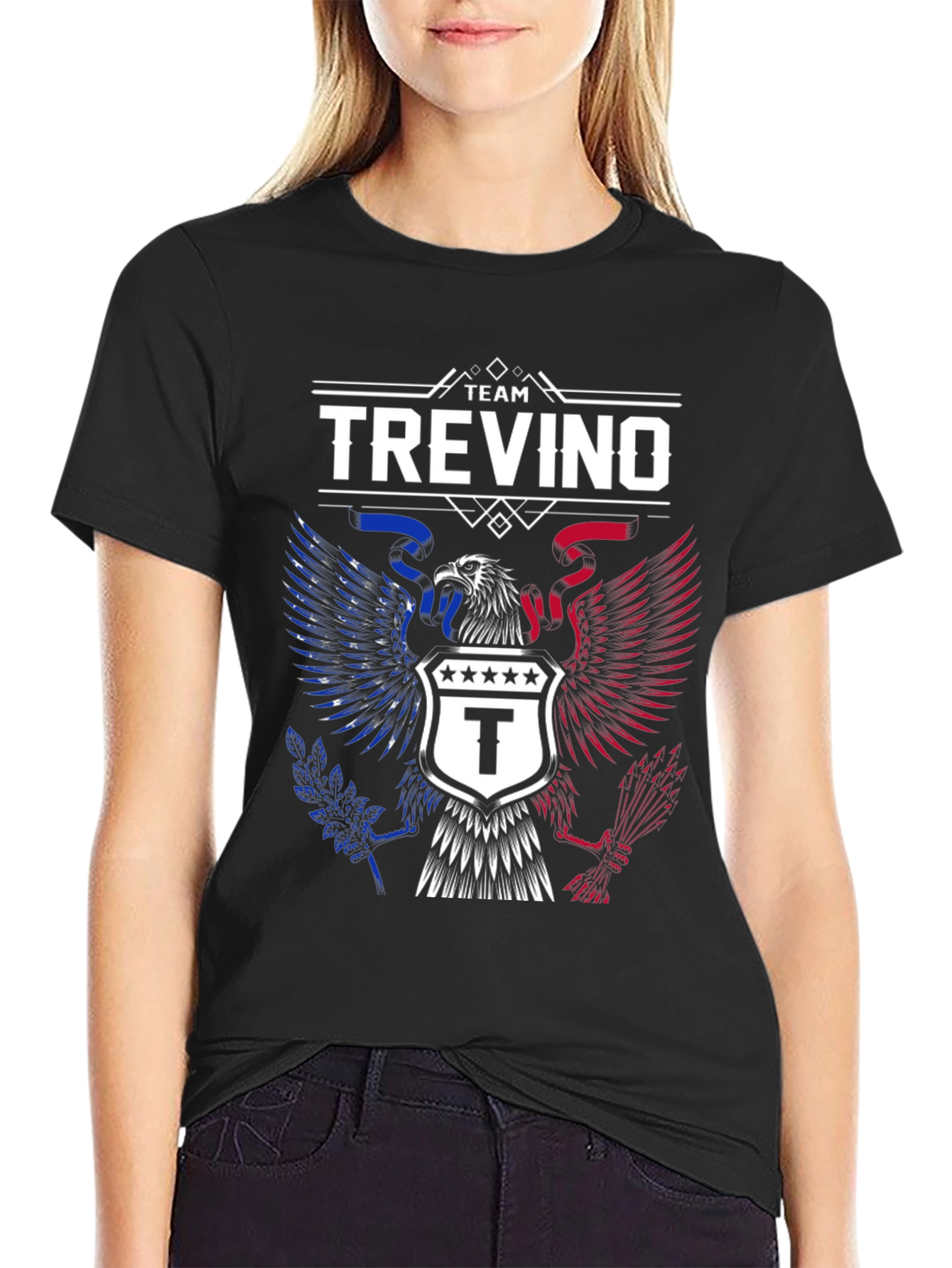 Team Trevino Eagle Crest Graphic Tee - Patriotic Pride