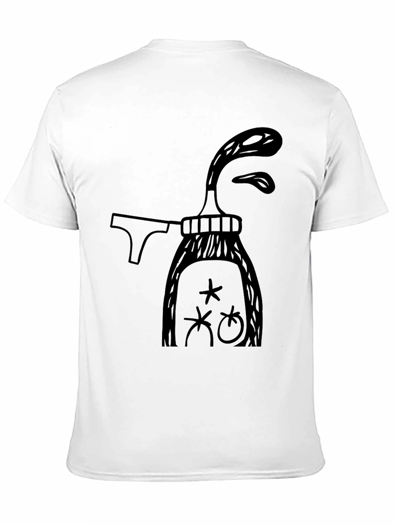 Whimsical Graphic Tee - Black Cotton T-Shirt