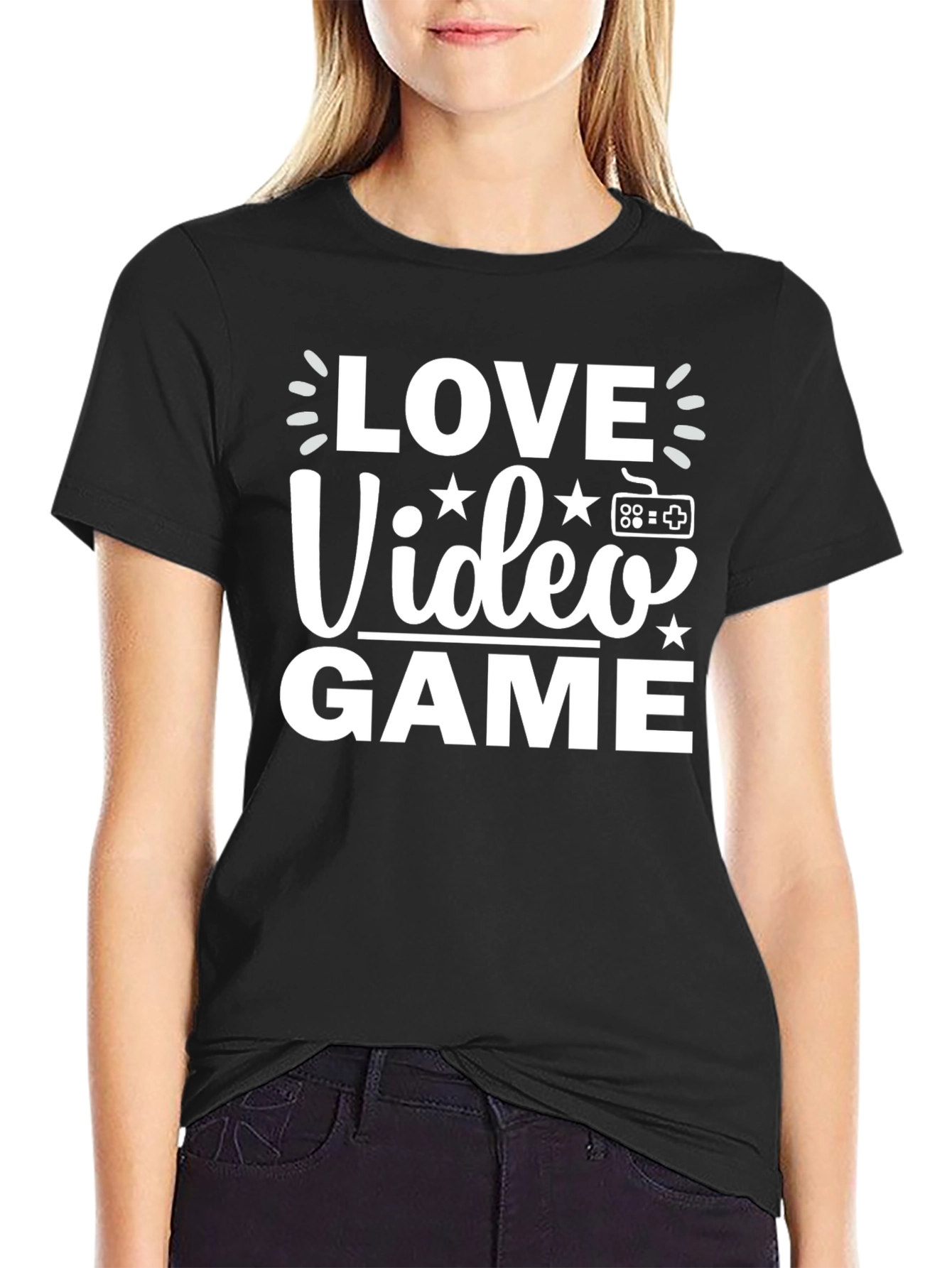 Love Video Game Black Graphic Tee