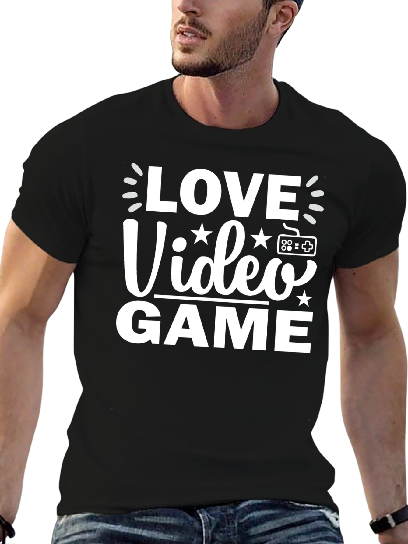 Love Video Game Black Graphic Tee