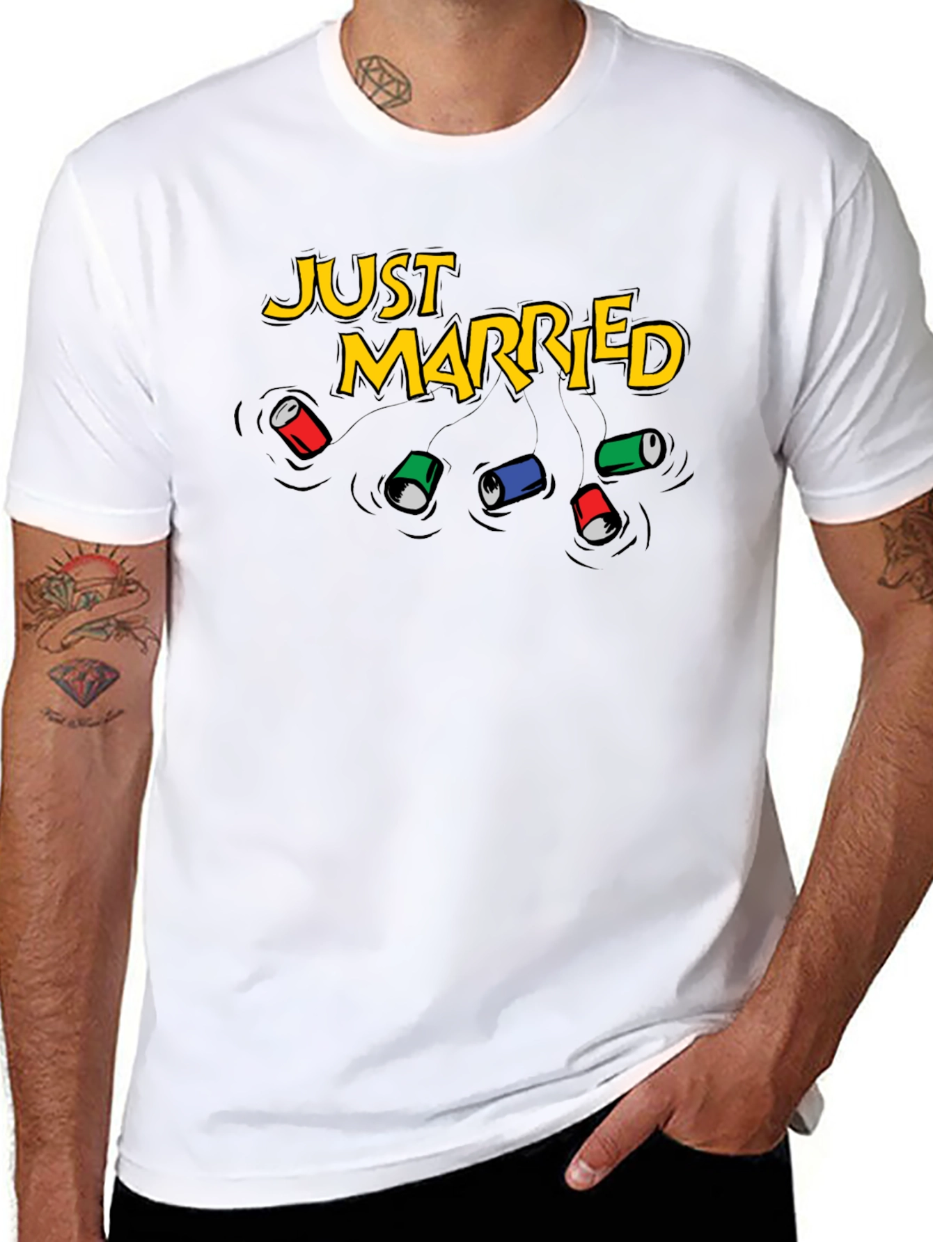 Just Married Can T-Shirt