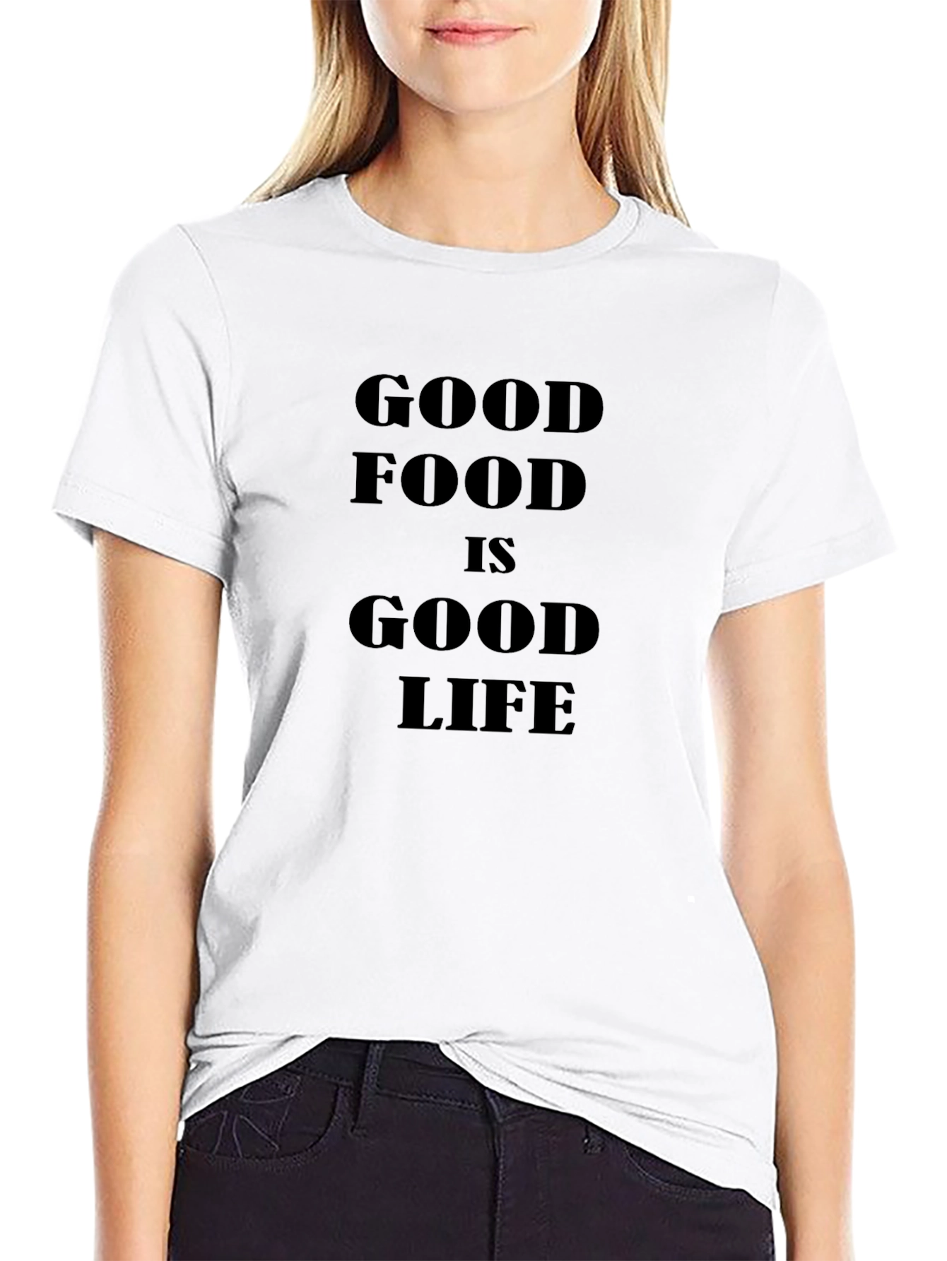 Good Food Good Life Black Graphic Tee