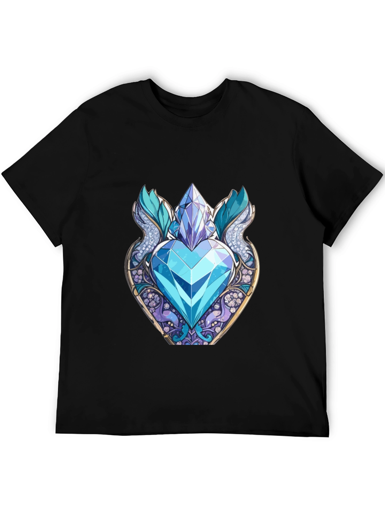 Crystal Heart Graphic Tee - Black