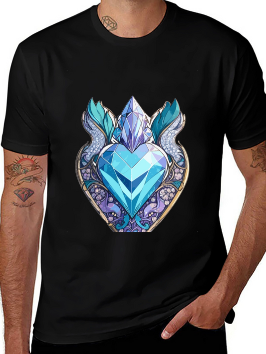 Crystal Heart Graphic Tee - Black