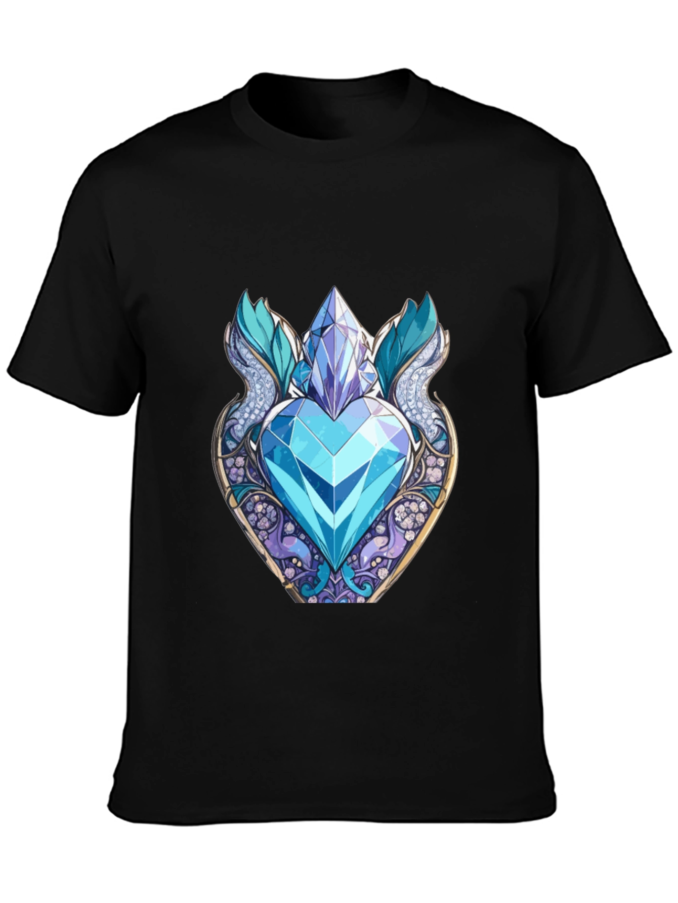 Crystal Heart Graphic Tee - Black