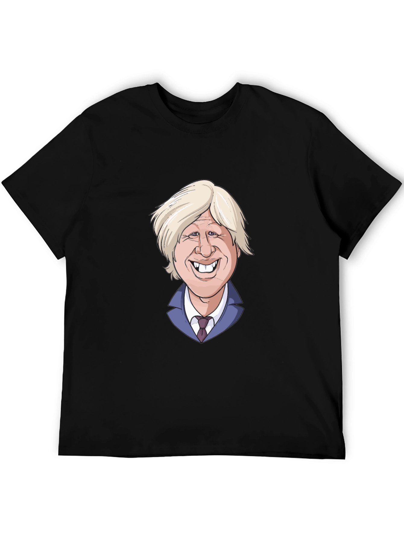 Boris Johnson Cartoon Graphic Tee - Black