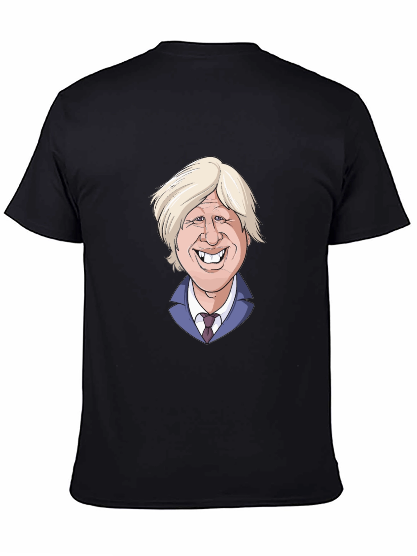Boris Johnson Cartoon Graphic Tee - Black
