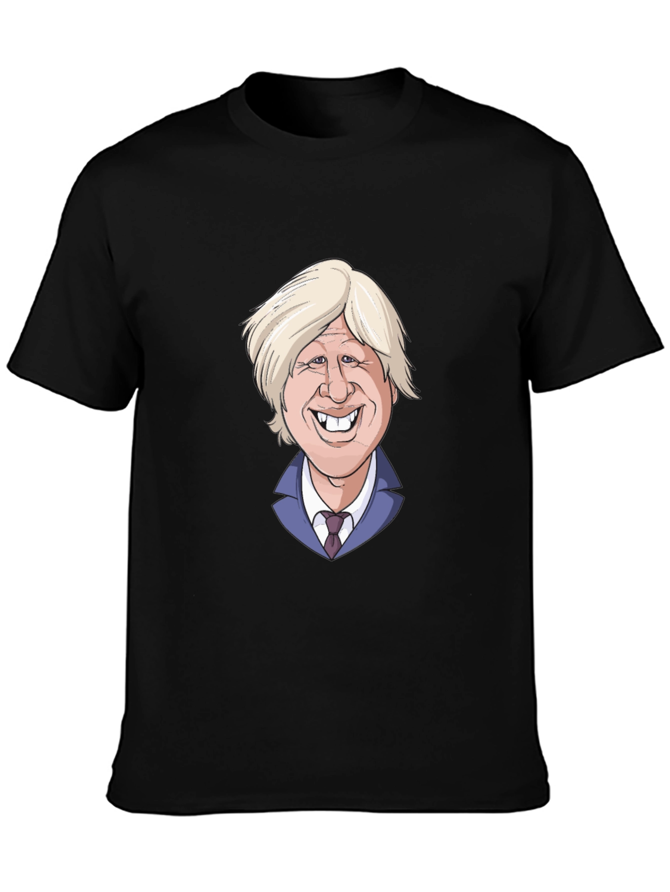 Boris Johnson Cartoon Graphic Tee - Black