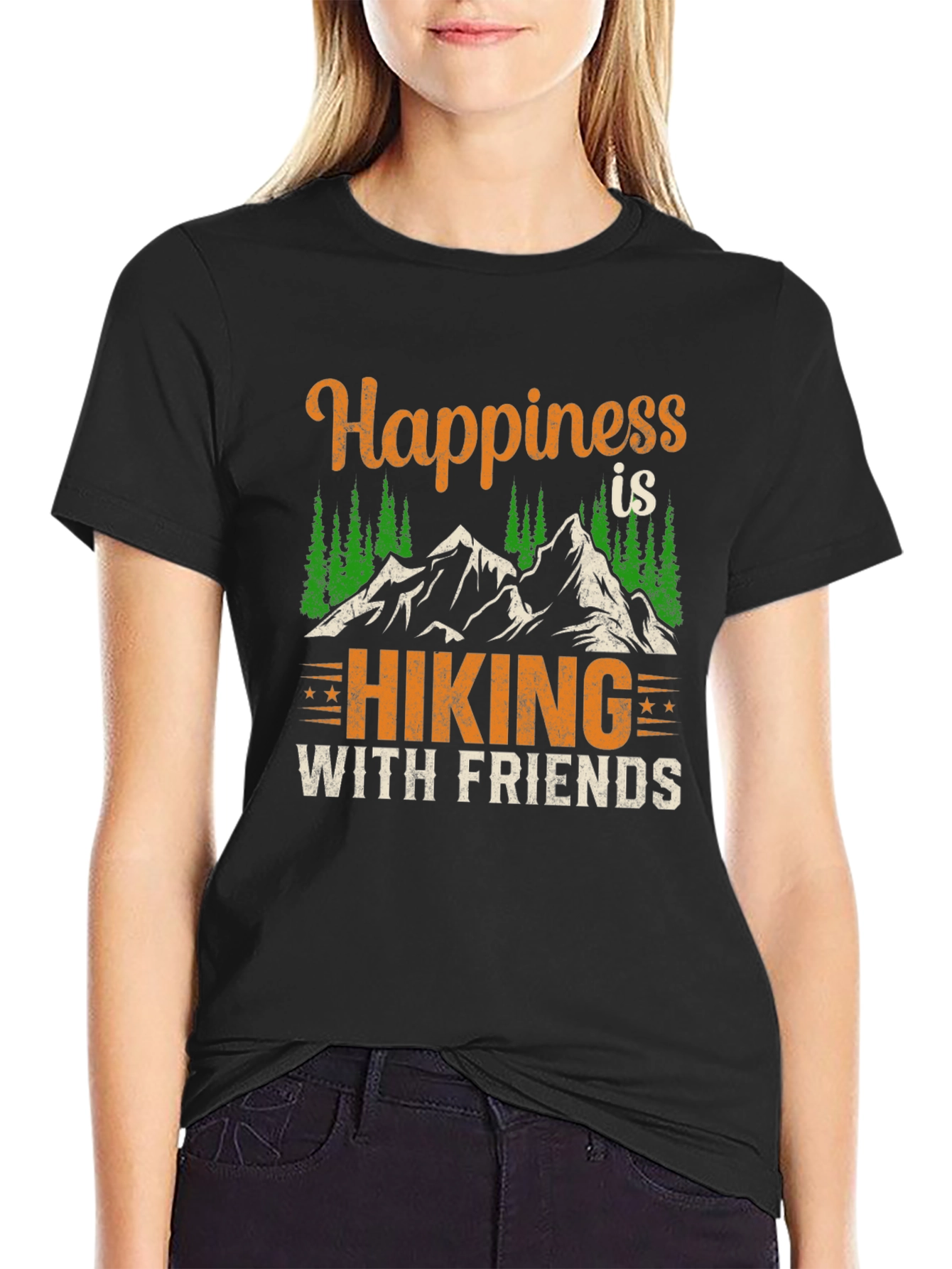 Happiness is Hiking with Friends Graphic Tee