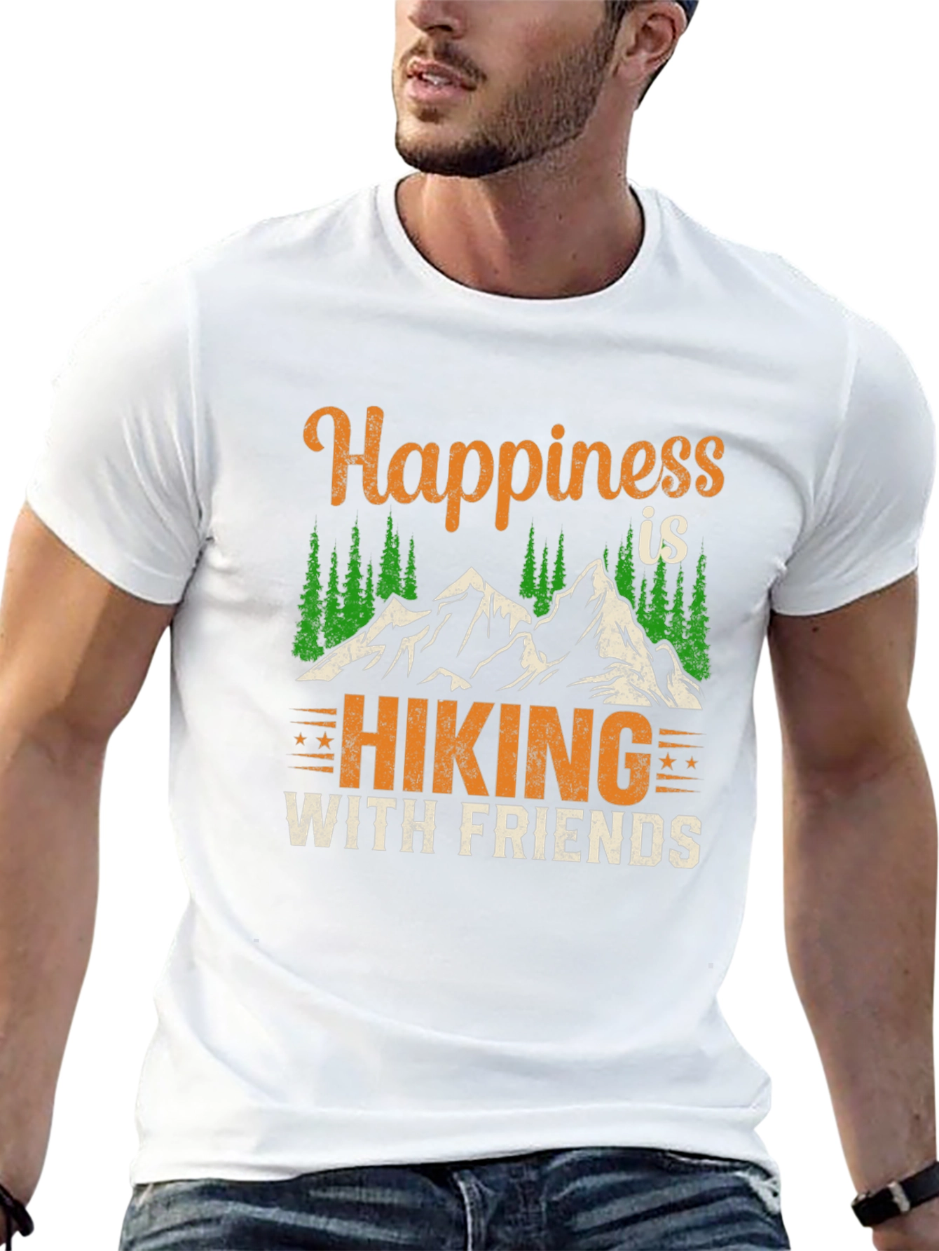 Happiness is Hiking with Friends Graphic Tee