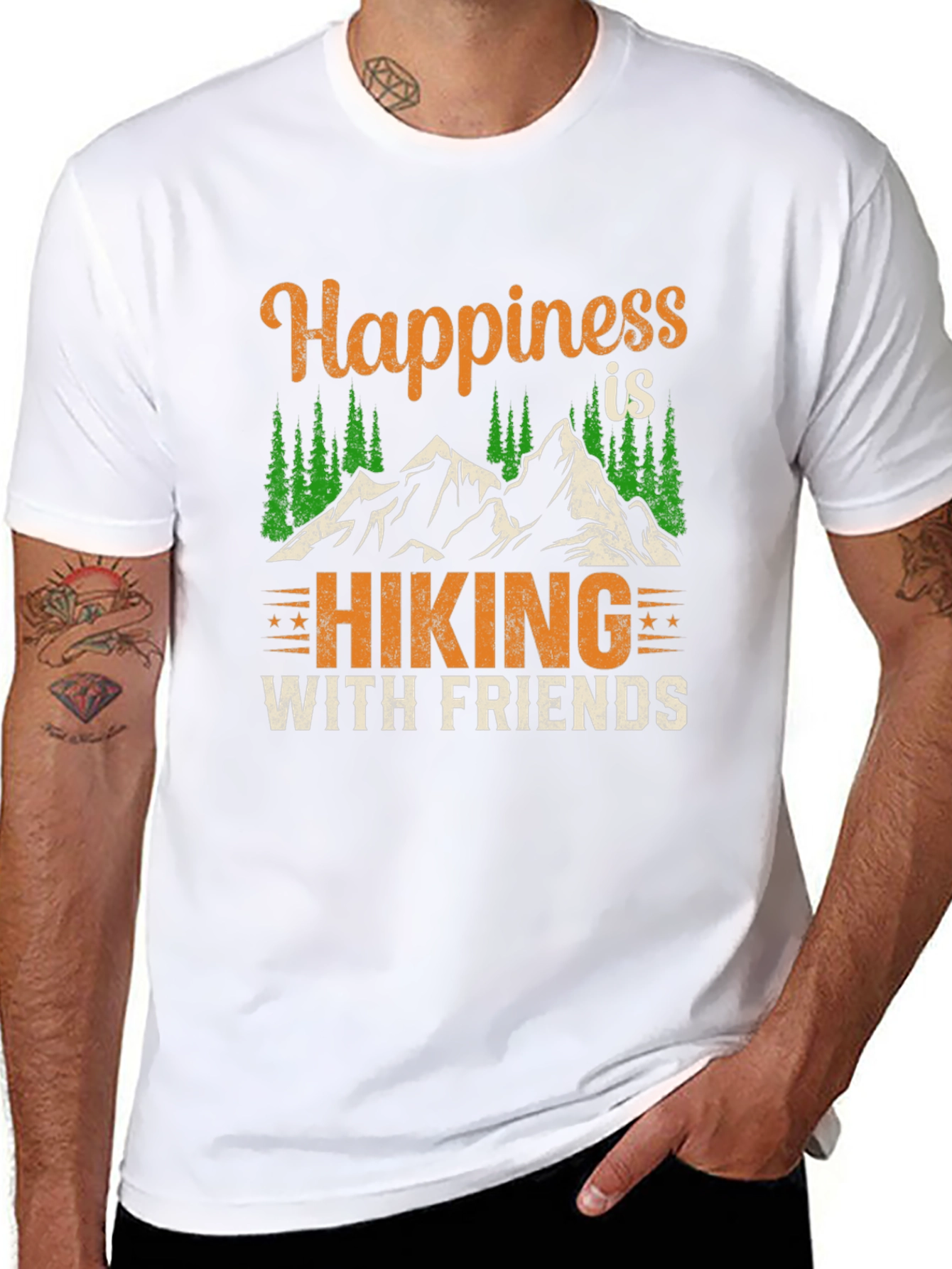 Happiness is Hiking with Friends Graphic Tee