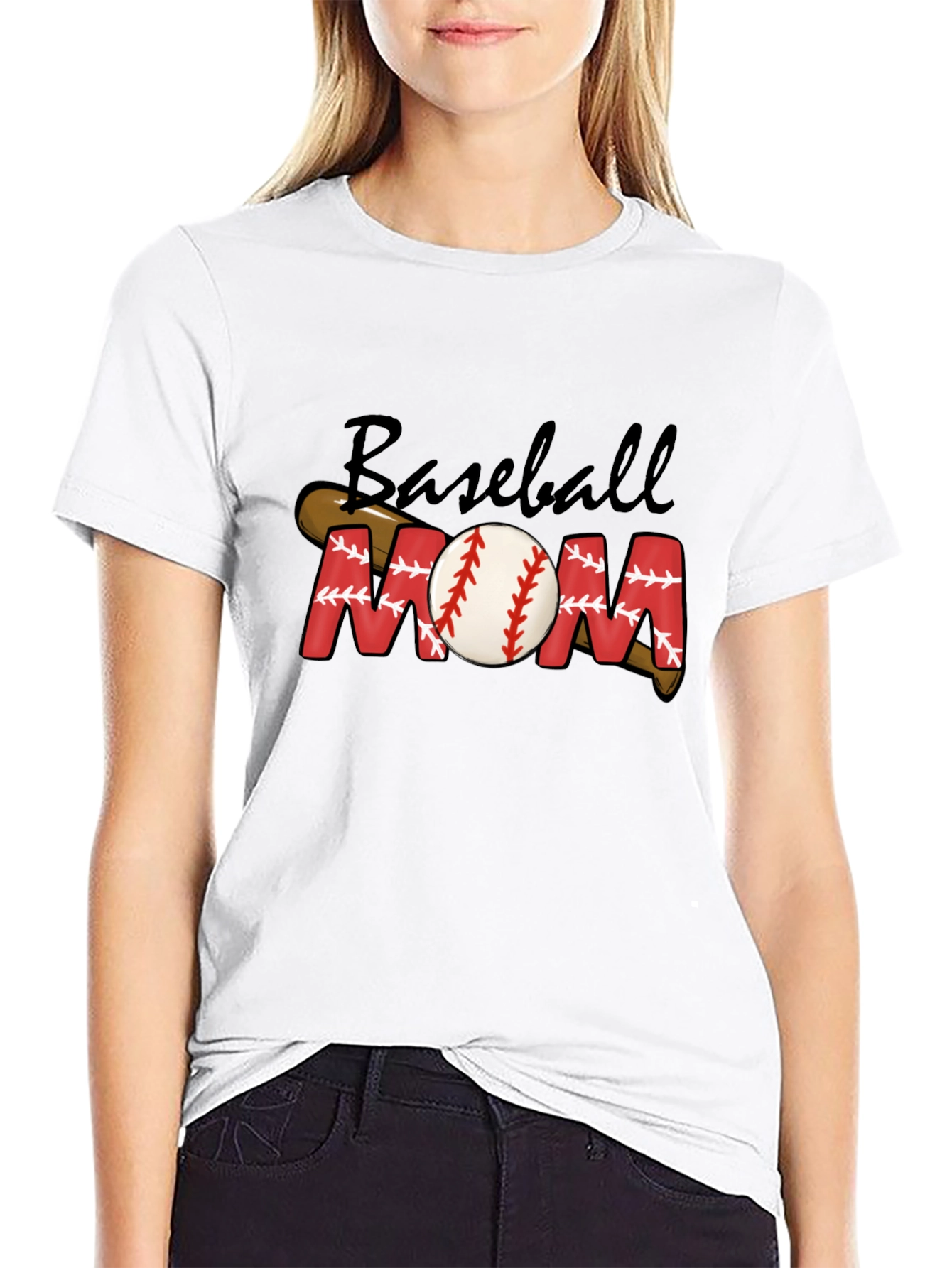 Baseball Mom Black Graphic Tee