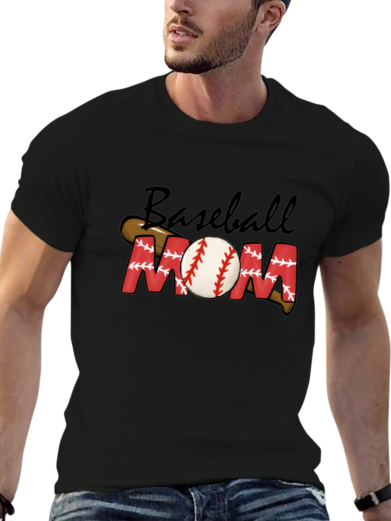 Baseball Mom Black Graphic Tee