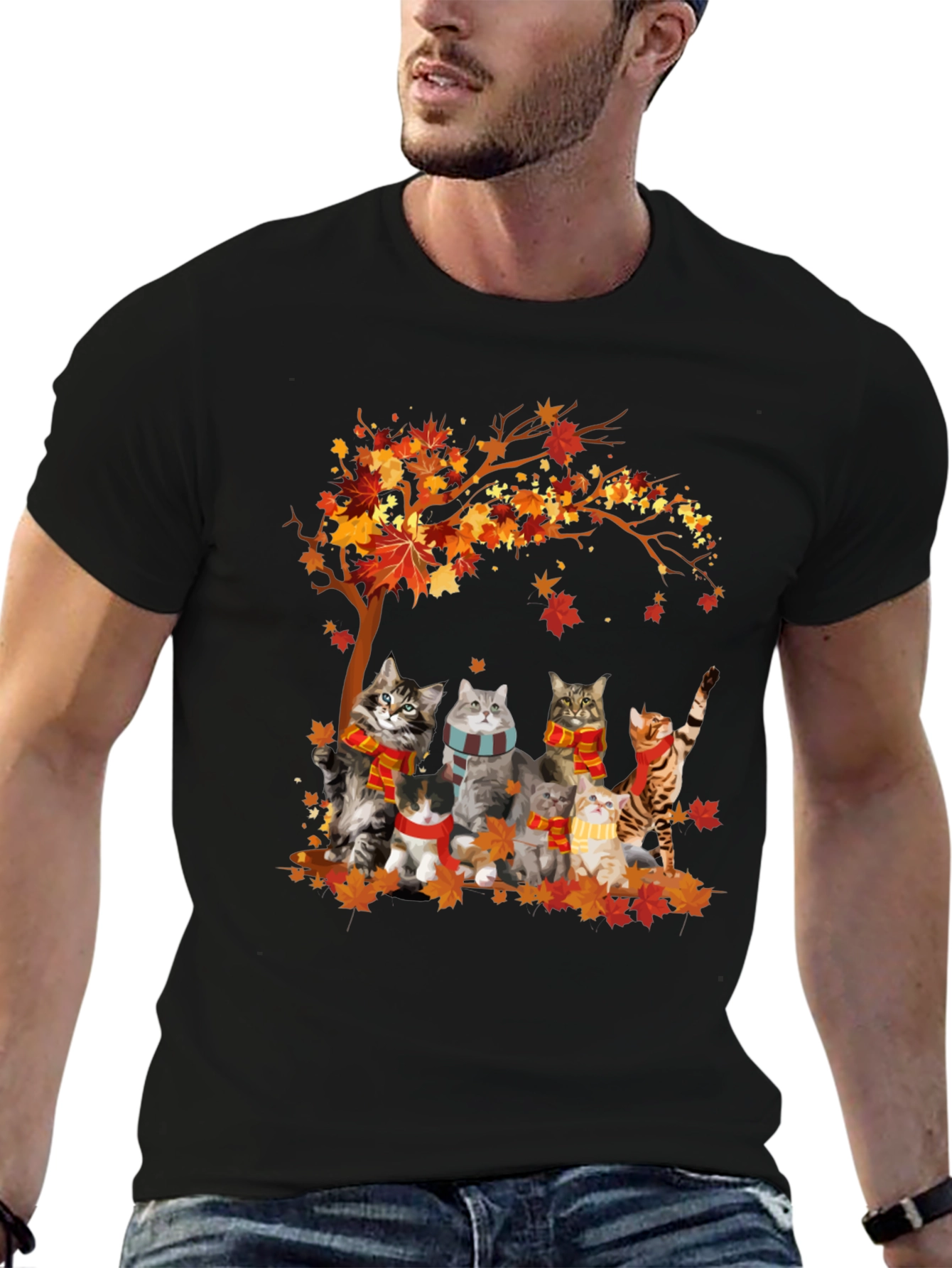 Autumn Cats T-Shirt - Fall Vibes