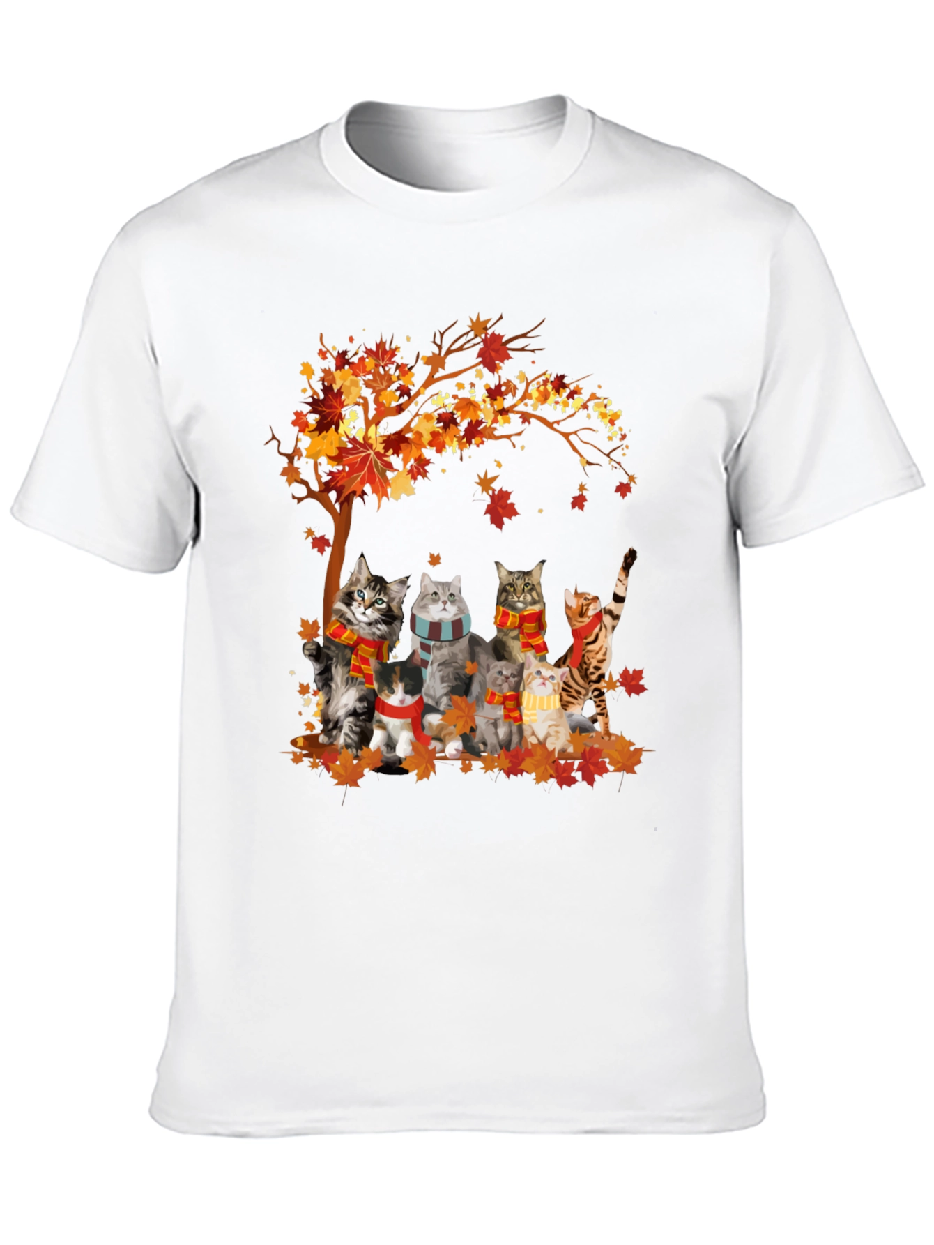Autumn Cats T-Shirt - Fall Vibes