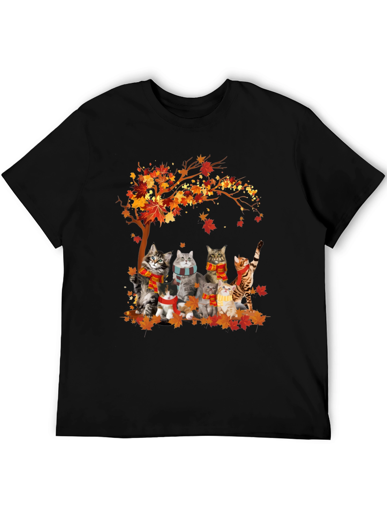 Autumn Cats T-Shirt - Fall Vibes