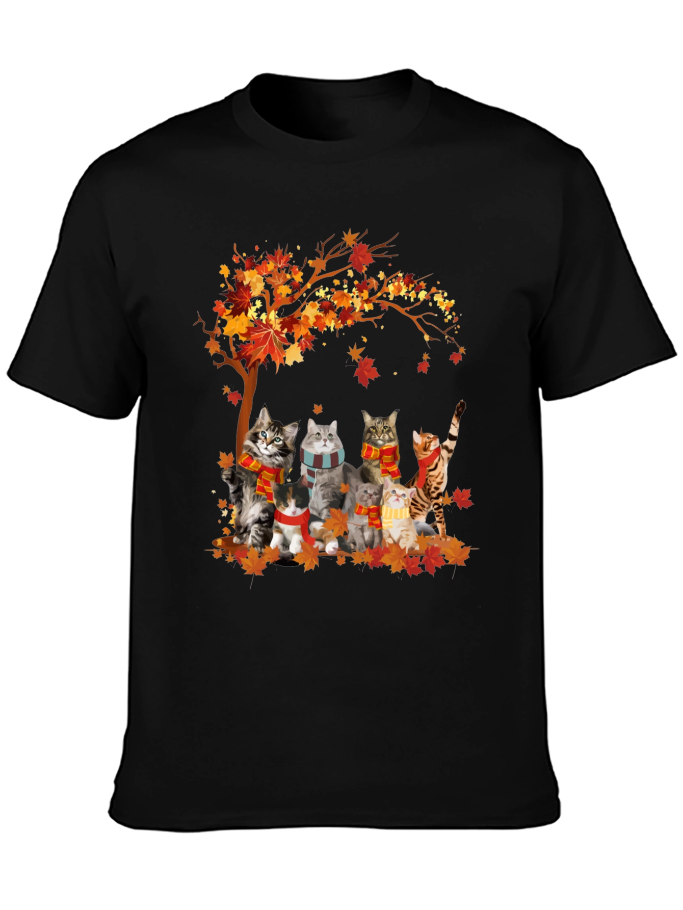Autumn Cats T-Shirt - Fall Vibes
