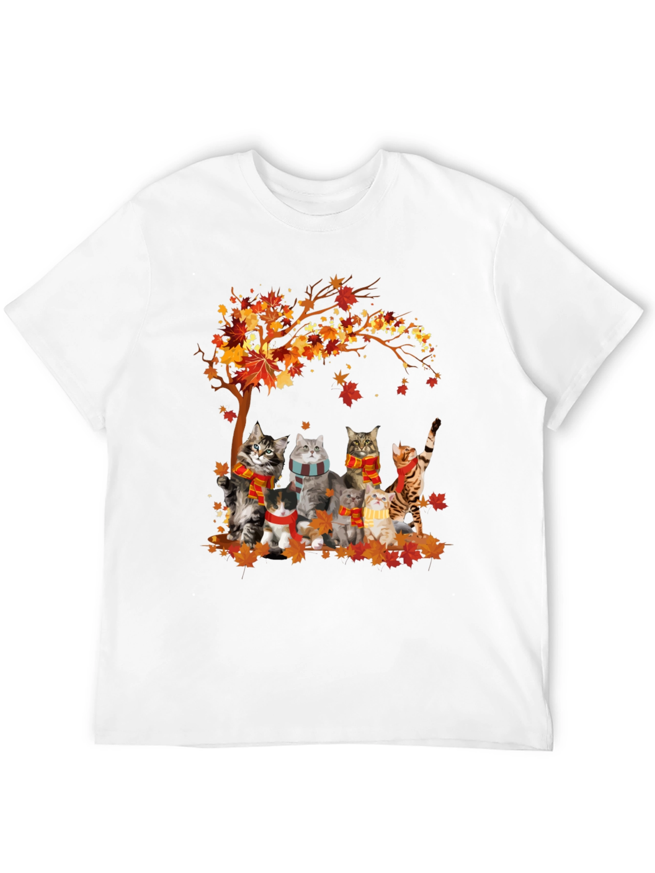 Autumn Cats T-Shirt - Fall Vibes