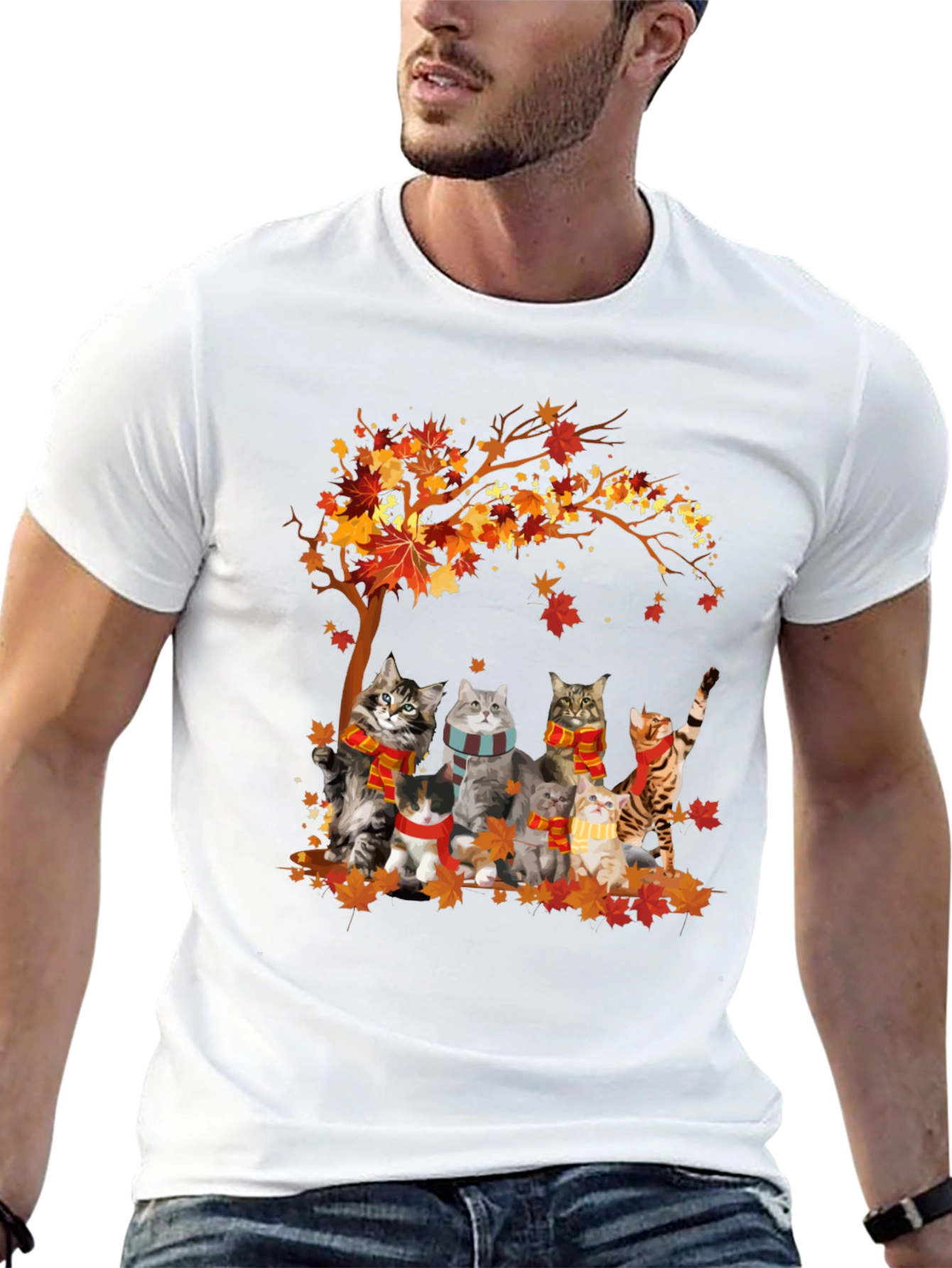 Autumn Cats T-Shirt - Fall Vibes