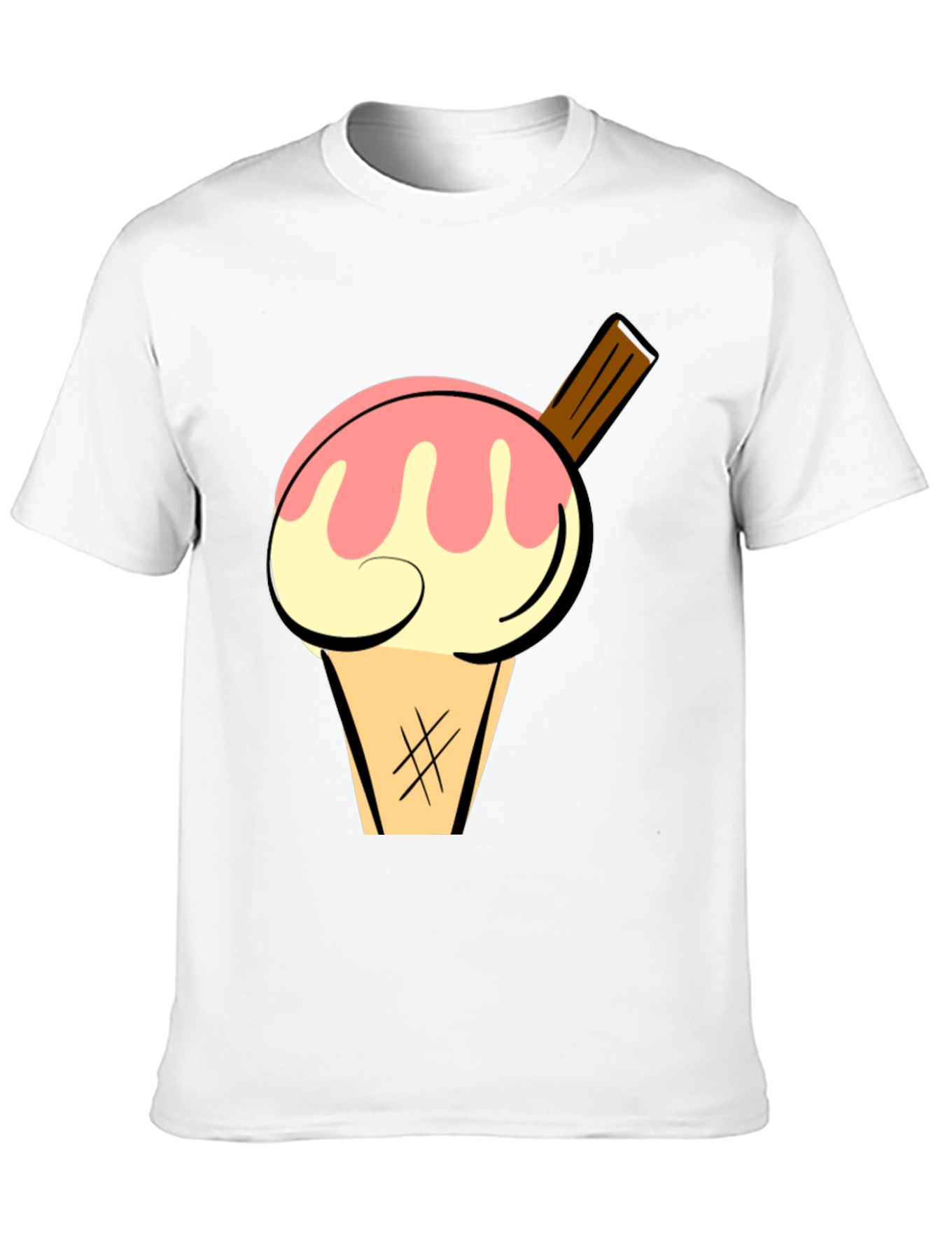 Ice Cream Graphic Tee - Stylish Black Cotton T-Shirt