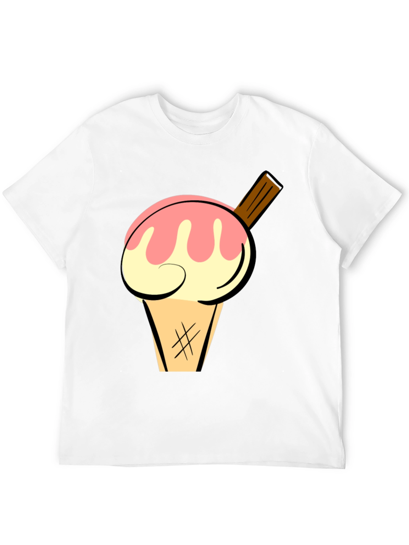 Ice Cream Graphic Tee - Stylish Black Cotton T-Shirt