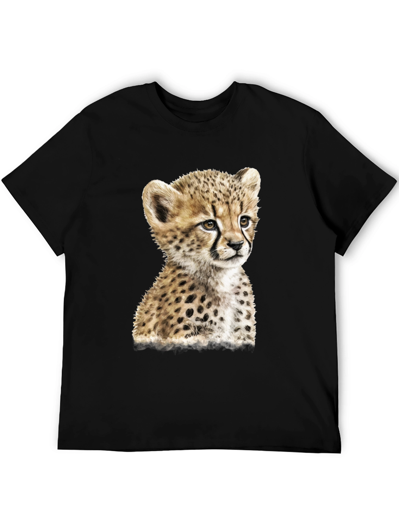 Cheetah Cub Graphic Black T-Shirt