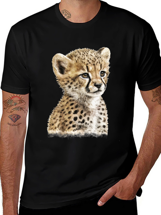 Cheetah Cub Graphic Black T-Shirt