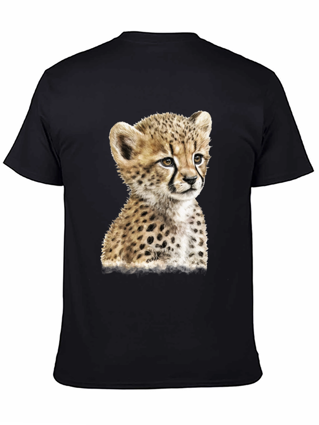 Cheetah Cub Graphic Black T-Shirt