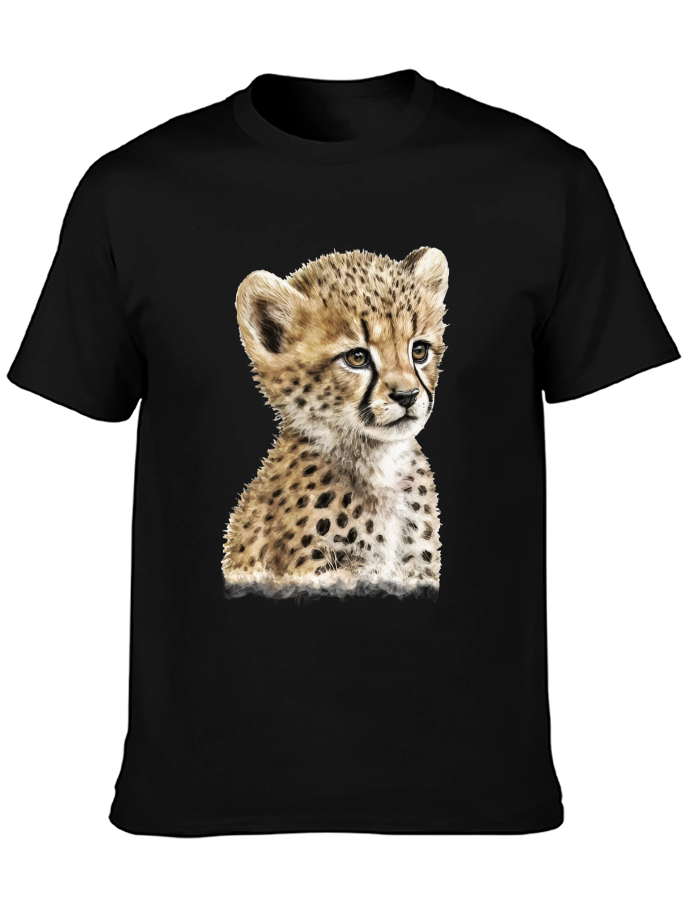 Cheetah Cub Graphic Black T-Shirt