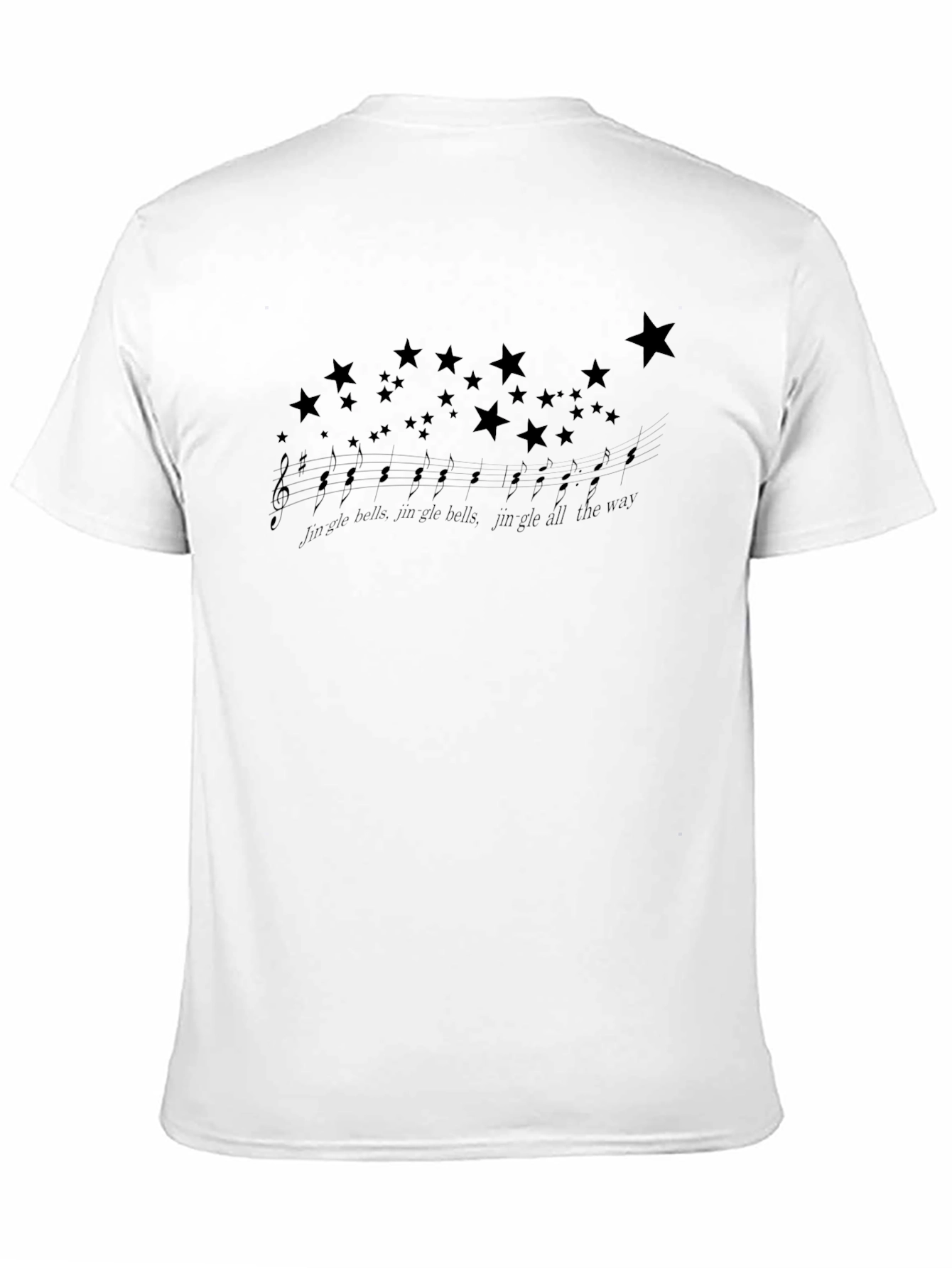 Jingle Bells Music & Stars Black T-Shirt