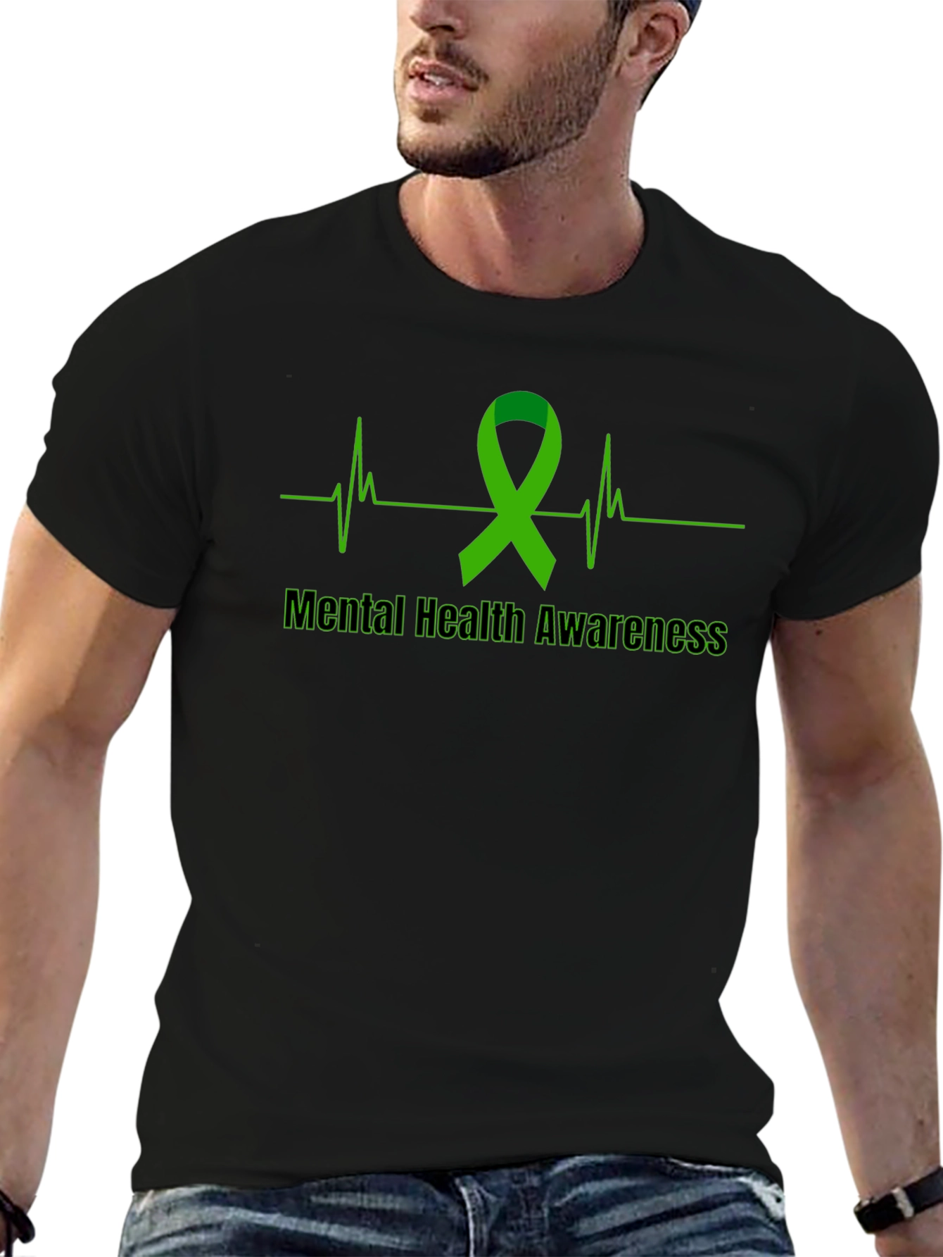 Mental Health Awareness Ribbon Graphic T-Shirt