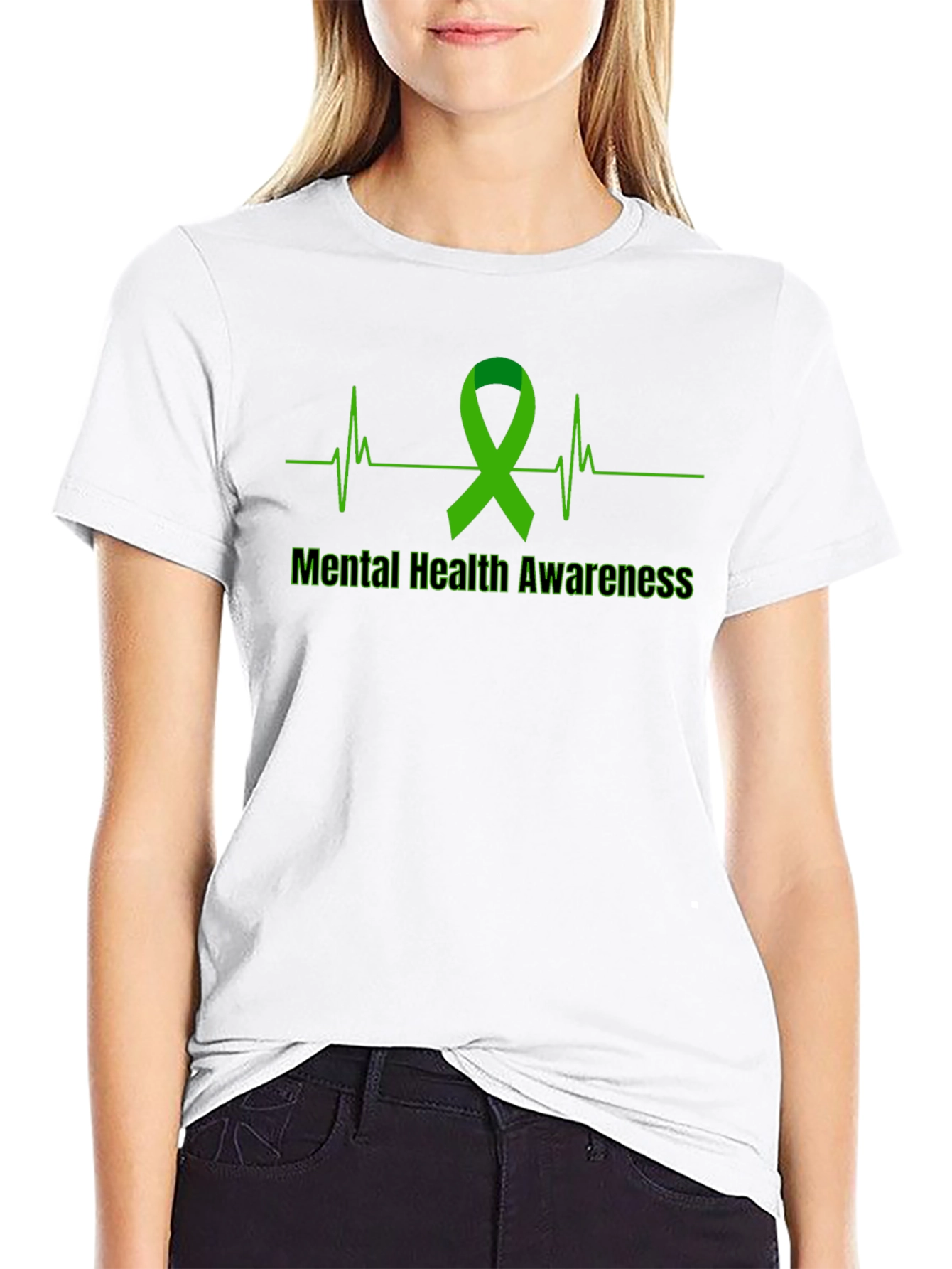 Mental Health Awareness Ribbon Graphic T-Shirt