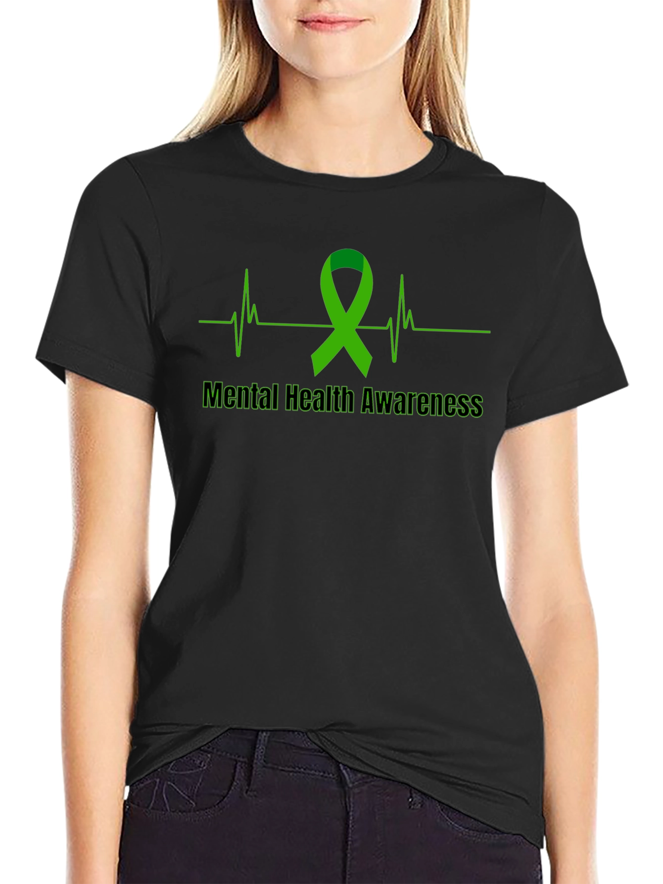 Mental Health Awareness Ribbon Graphic T-Shirt