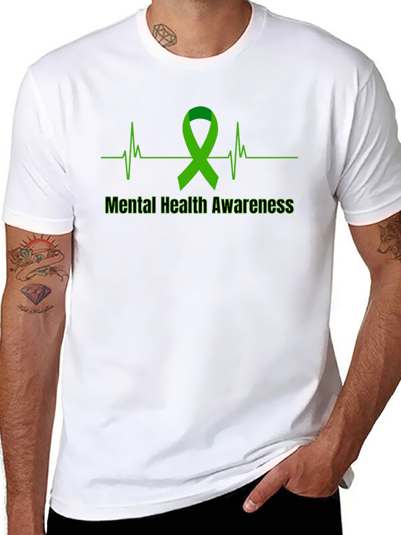 Mental Health Awareness Ribbon Graphic T-Shirt