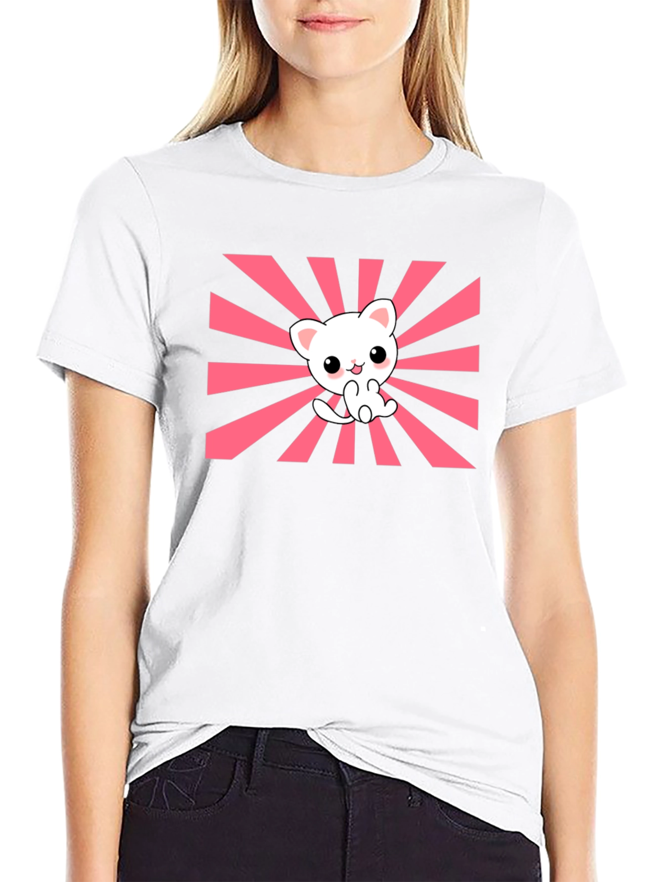 Kawaii Rising Sun Cat T-Shirt
