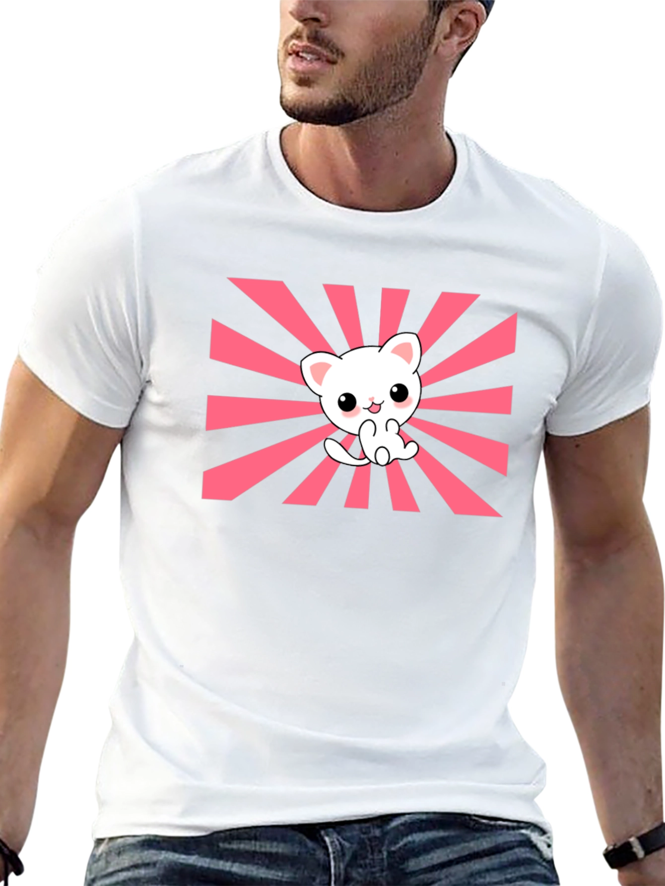 Kawaii Rising Sun Cat T-Shirt