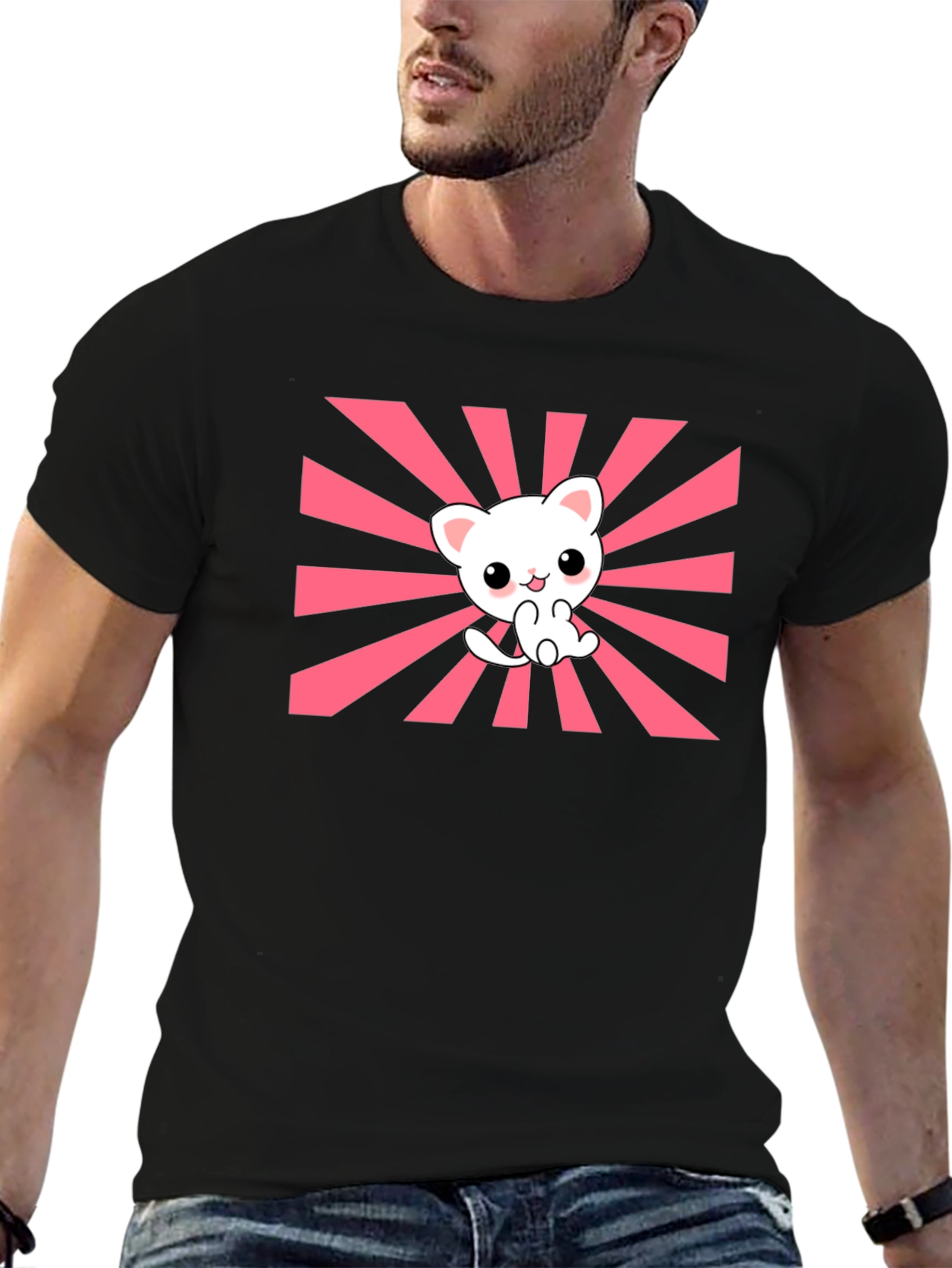 Kawaii Rising Sun Cat T-Shirt