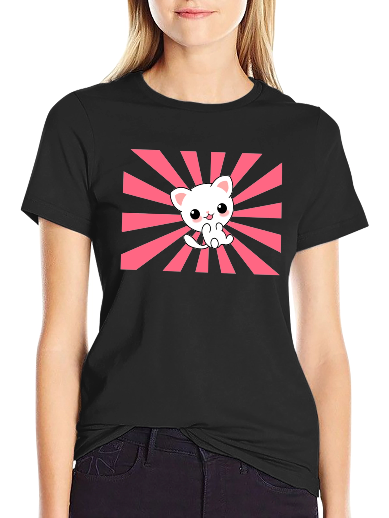 Kawaii Rising Sun Cat T-Shirt
