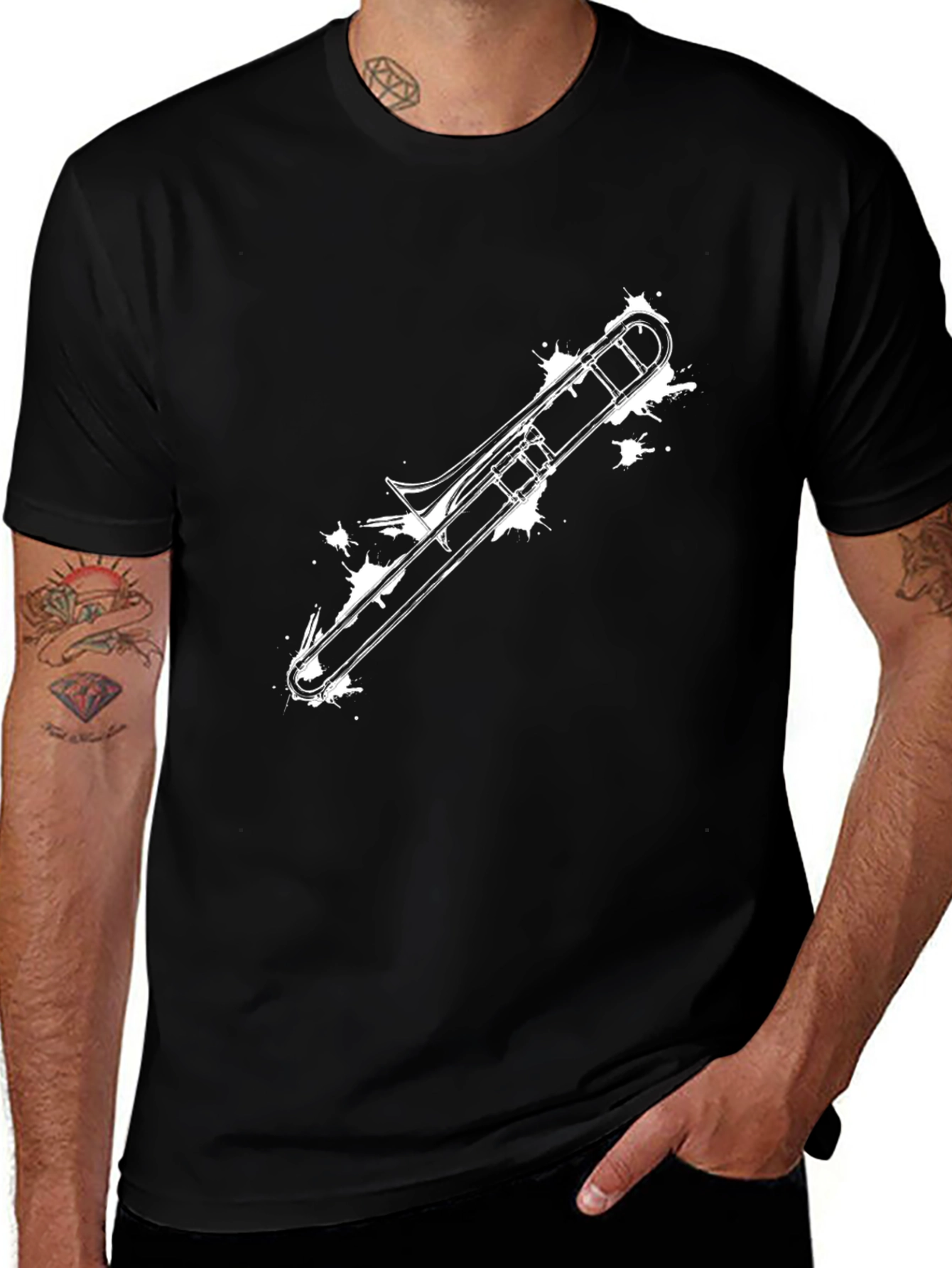 Trombone Graphic T-Shirt - Cool Musician Tee