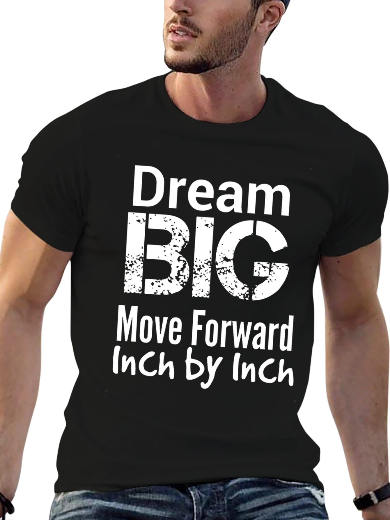 Dream Big Graphic Tee - Motivational Black T-Shirt