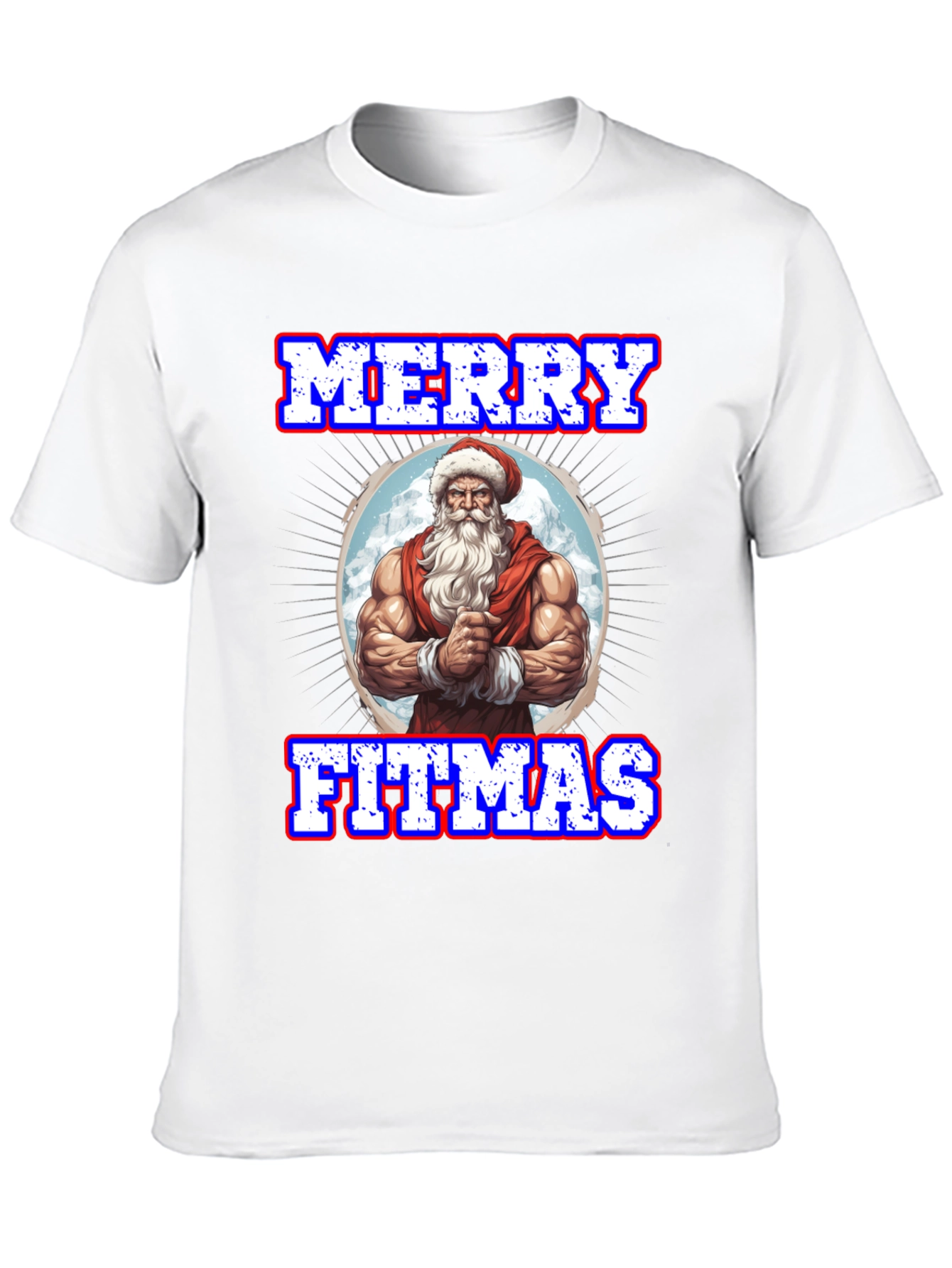 Merry Fitmas Santa Graphic T-Shirt